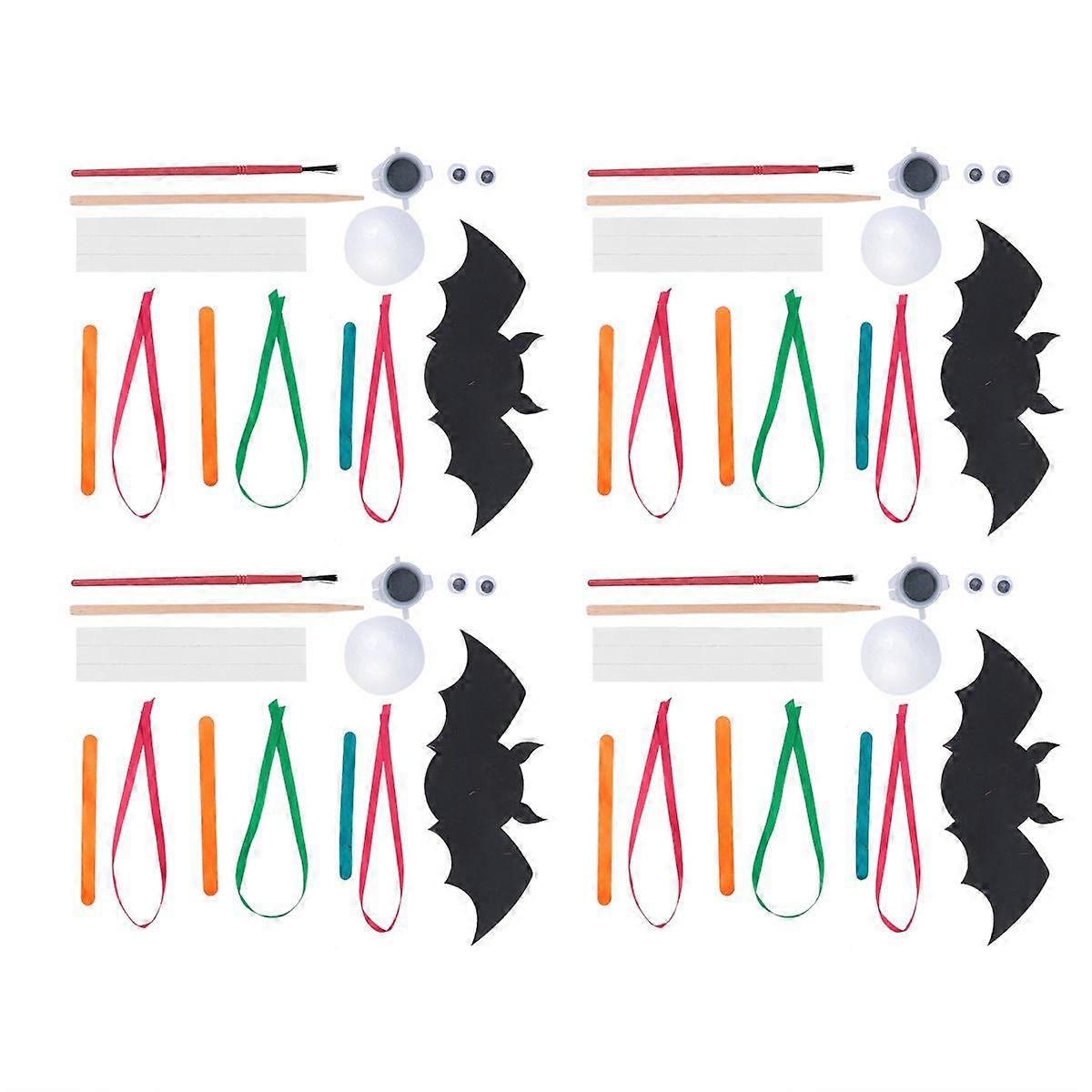 4 PCS Halloween Scratch Paper with Halloween Bat Design Party Decorations Props