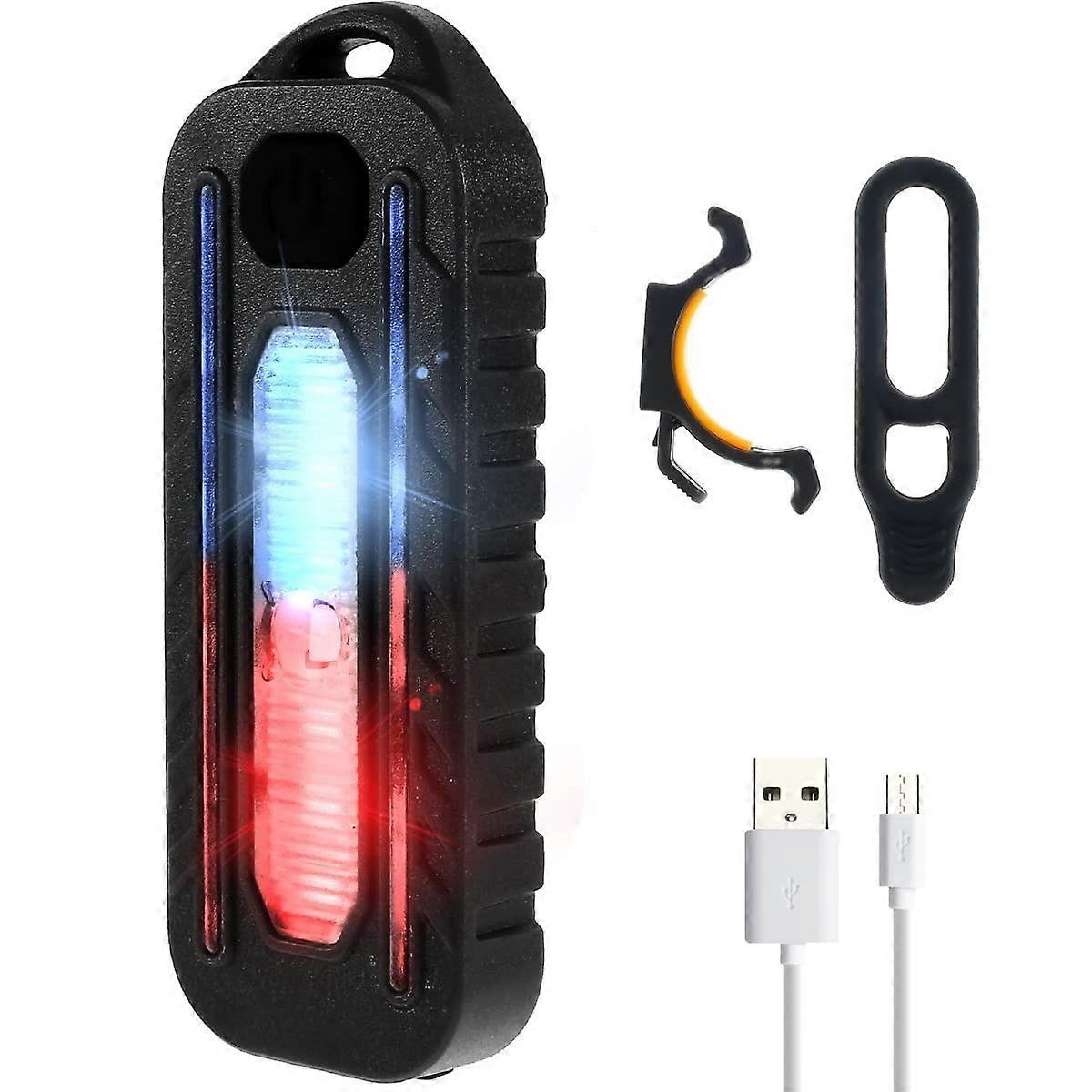 LED Shoulder Clip Warning Light LED Bicycle Rear Light Tail Light with 600mAh Battery USB Rechargeable IP55 Waterproof 5 Lighting Modes Shoulder Waist