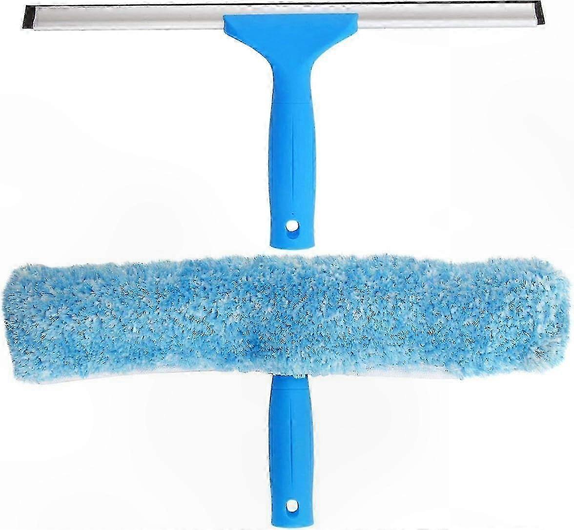 Microfiber Brush Window Squeegee - 30cm for Streak-Free Cleaning