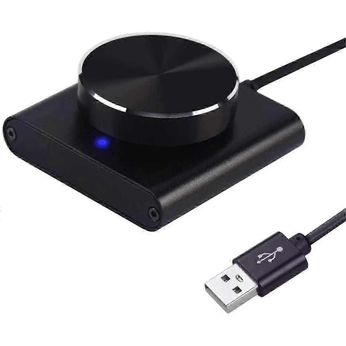 Knob Single-Button USB Computer Volume Controller with Micro-USB Multimedia Speaker External Control