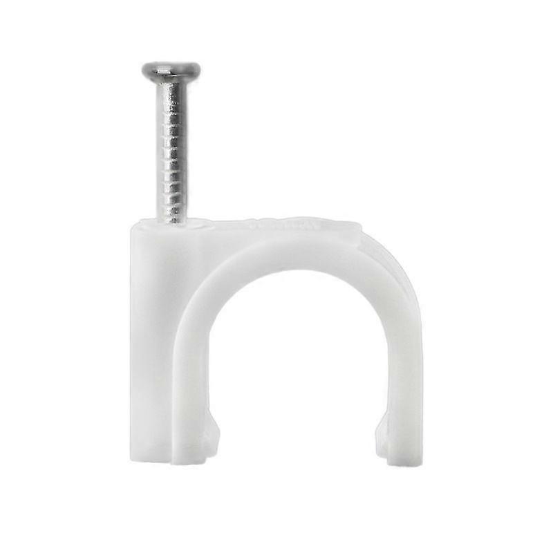 6mm Round Cable Clips White - Pack of 100