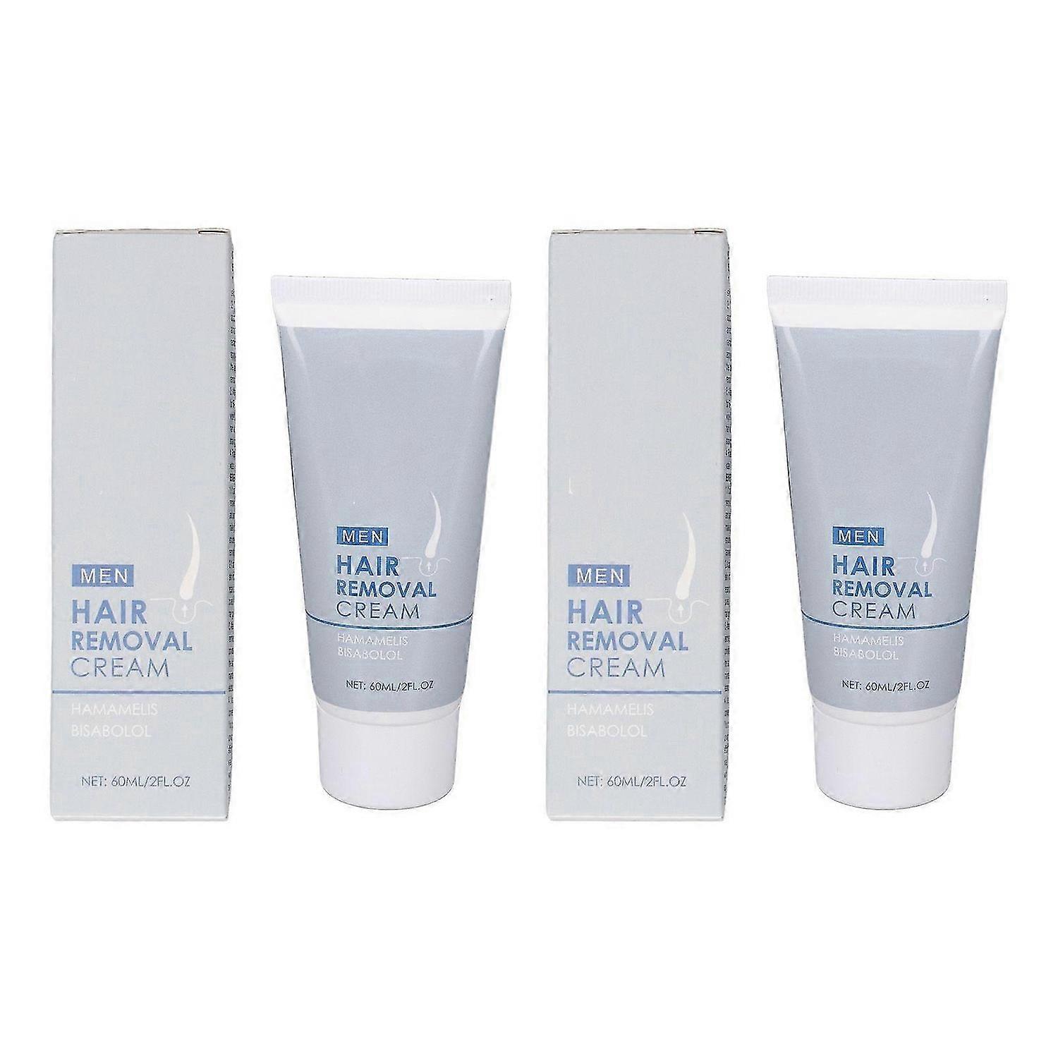 2025 Latest Model 2pcs 60ml Men Hair Removal Cream Gentle No Irritation Cleani...