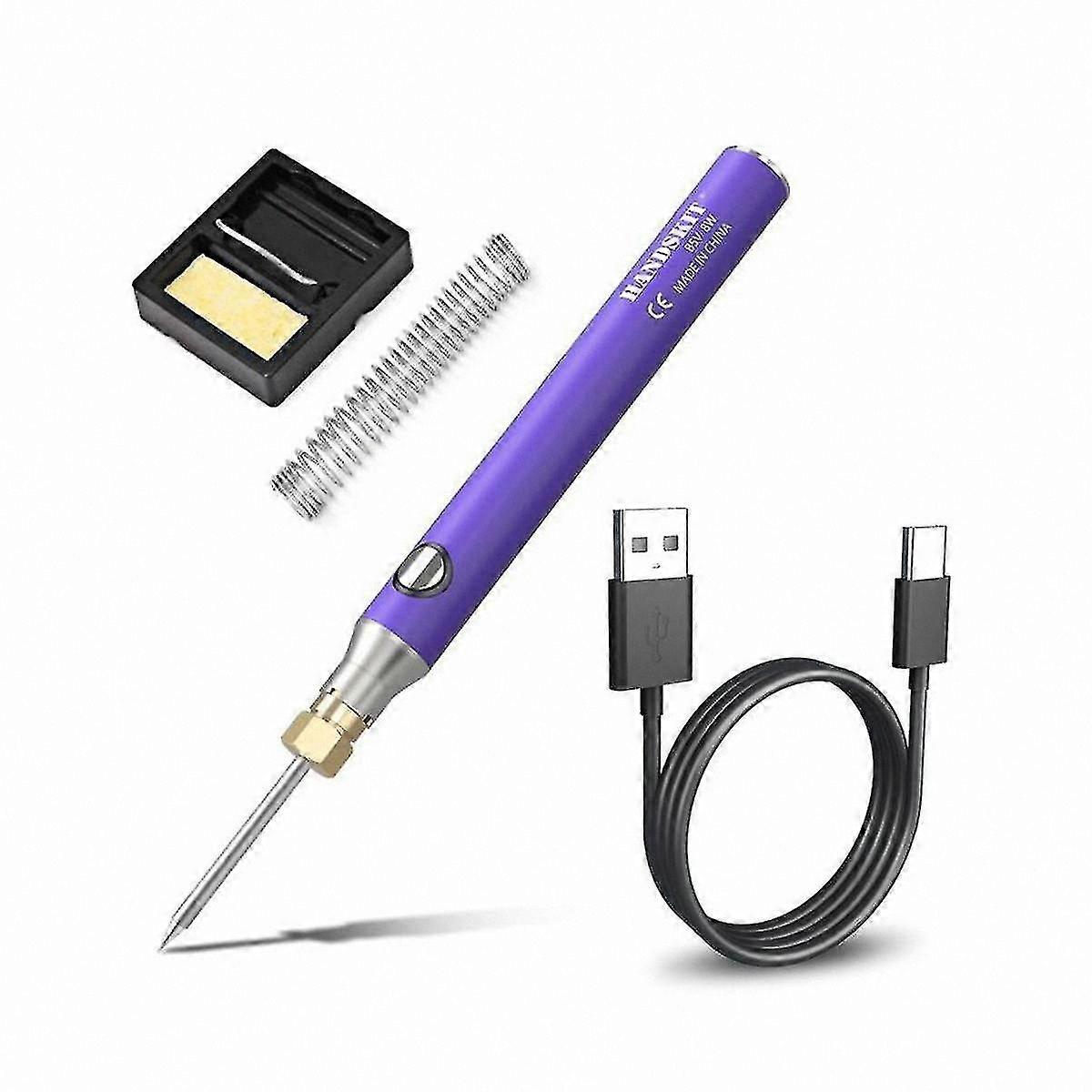 Rechargeable USB Soldering Iron with Lithium Battery and Interchangeable Tips for Electronics Repair