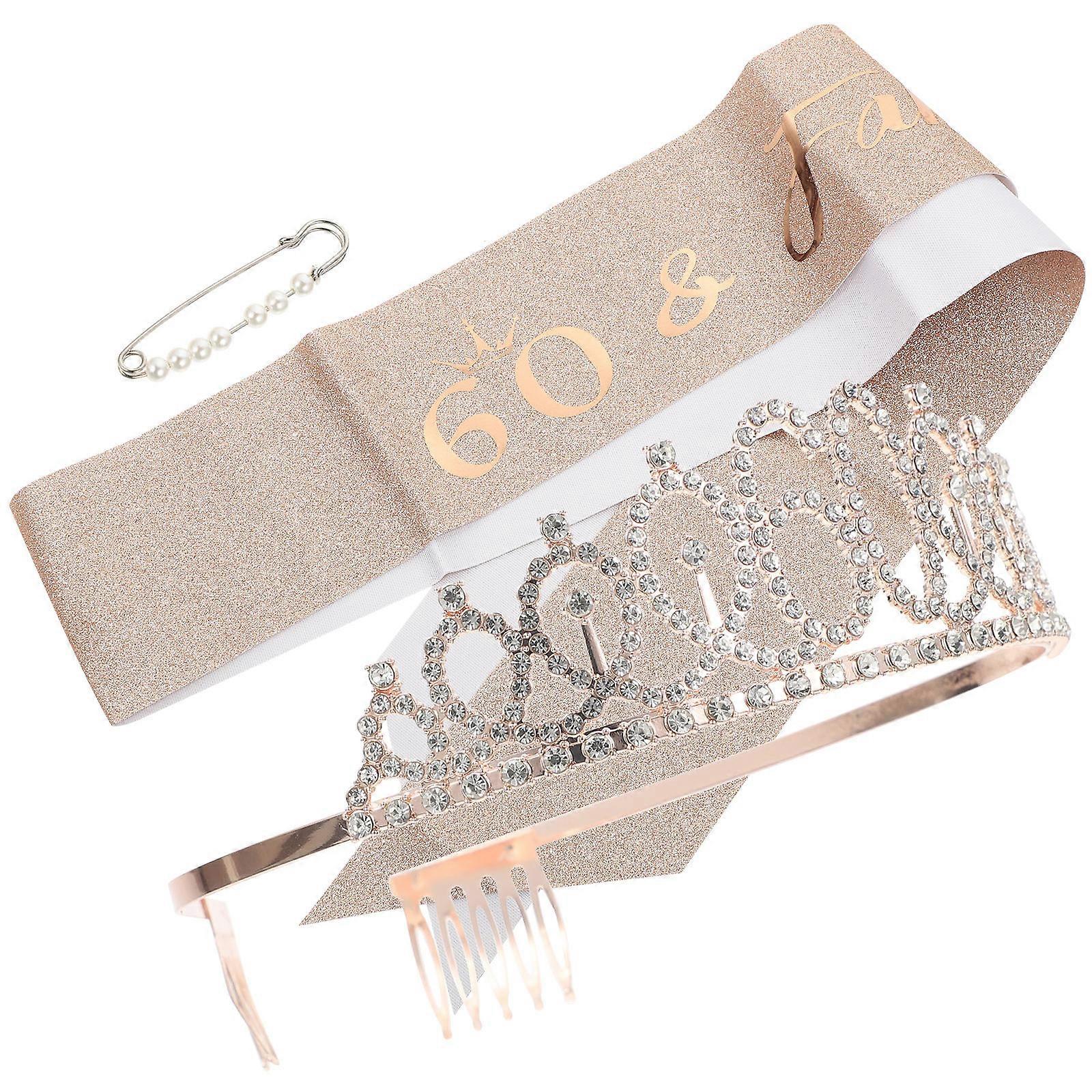 Birthday Crown Sash Decorative Crown Sash for 2Sets