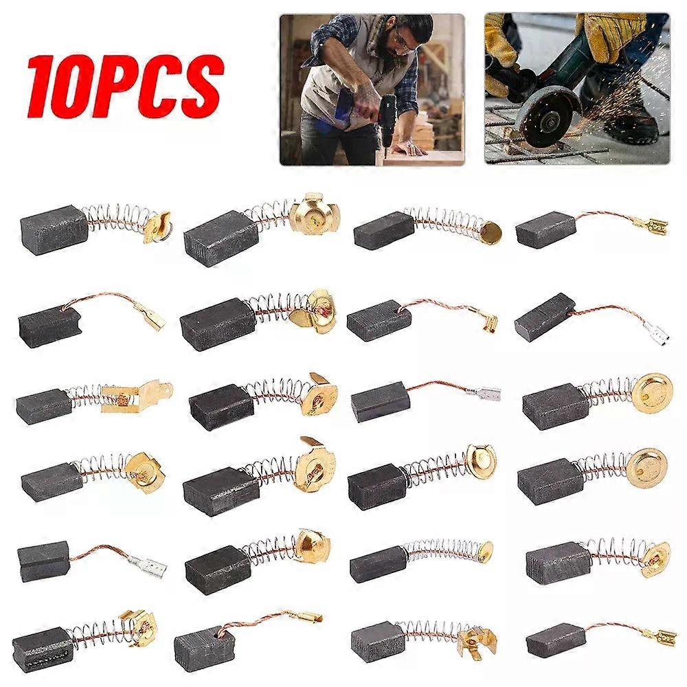 10pcs Carbon Brush Graphite Brushes Electric Hammer Angle Grinder Graphite Brush Replacement Cutting Polishing Machine Tools