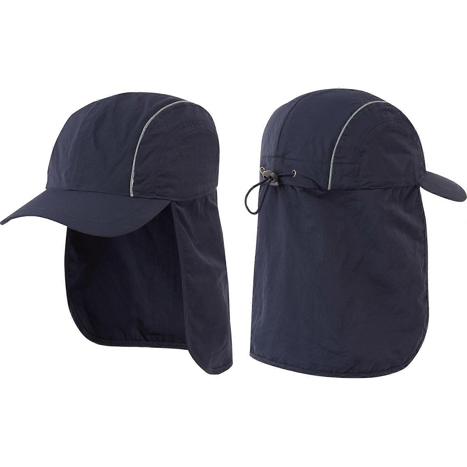 2X Portwest Breathable Sun Shield Cap Reflective Safety Work Hat Neck Protection Shade Visor Navy Bulk