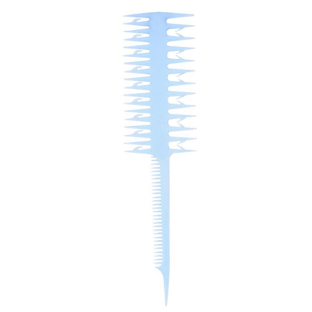 Peigne à mèches double face à dents larges et fines, peigne professionnel pour cheveux teints en bande, bleu