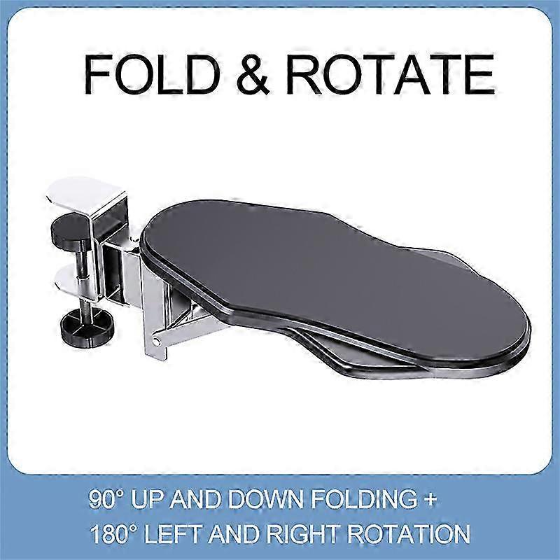 Computer Desk Armrest Clip Bracket Table Support Mouse Arm Wrist Rest Pad Free Punching Folding Rotating Elbow Rest Holder