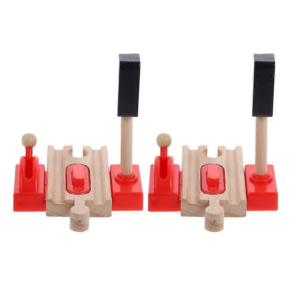 Wooden Train Track Accessories for Traffic Light Play 4Pcs Set