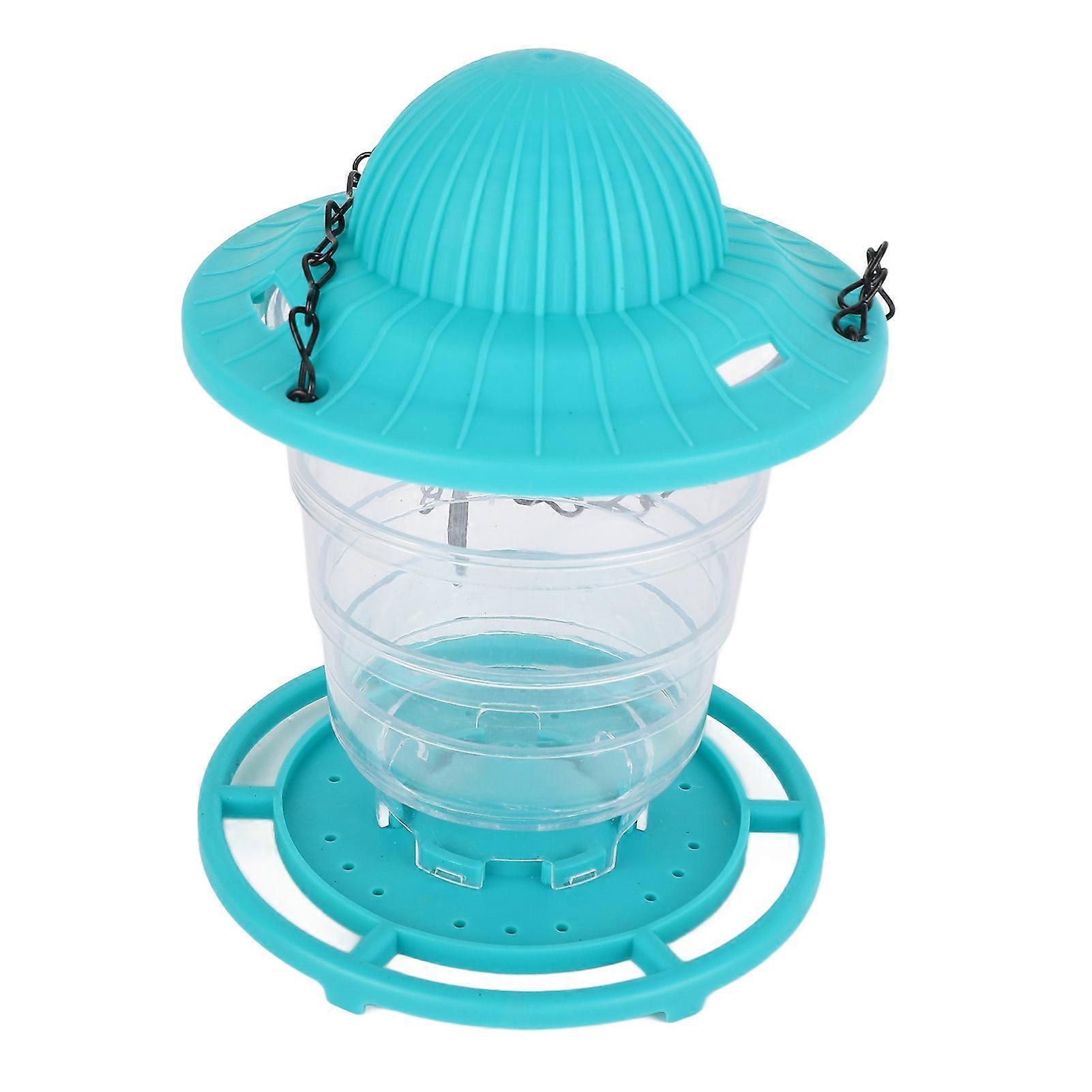 Large Capacity Foldable Green Plastic Bird Feeder 13x13cm Portable