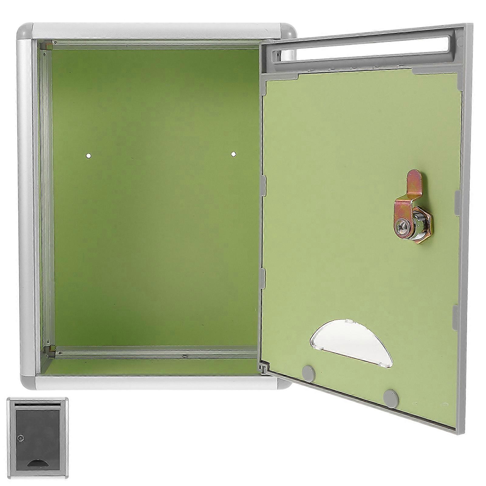 Suggestion Box Wall Mounted Lock Box Outdoor Installation Home Office Use Aluminum Grey Secure Locking 1 Set