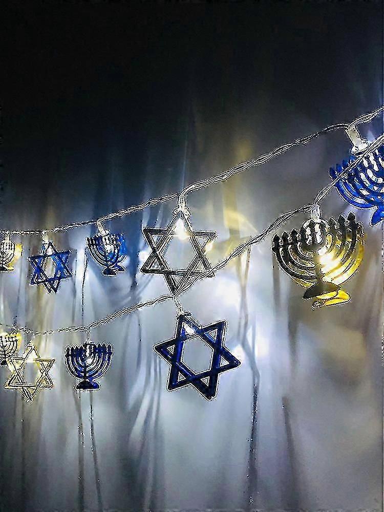 Hanukkah LED String Lights Waterproof Star of David for Jewish Holiday Decorations Synagogue Shabbat