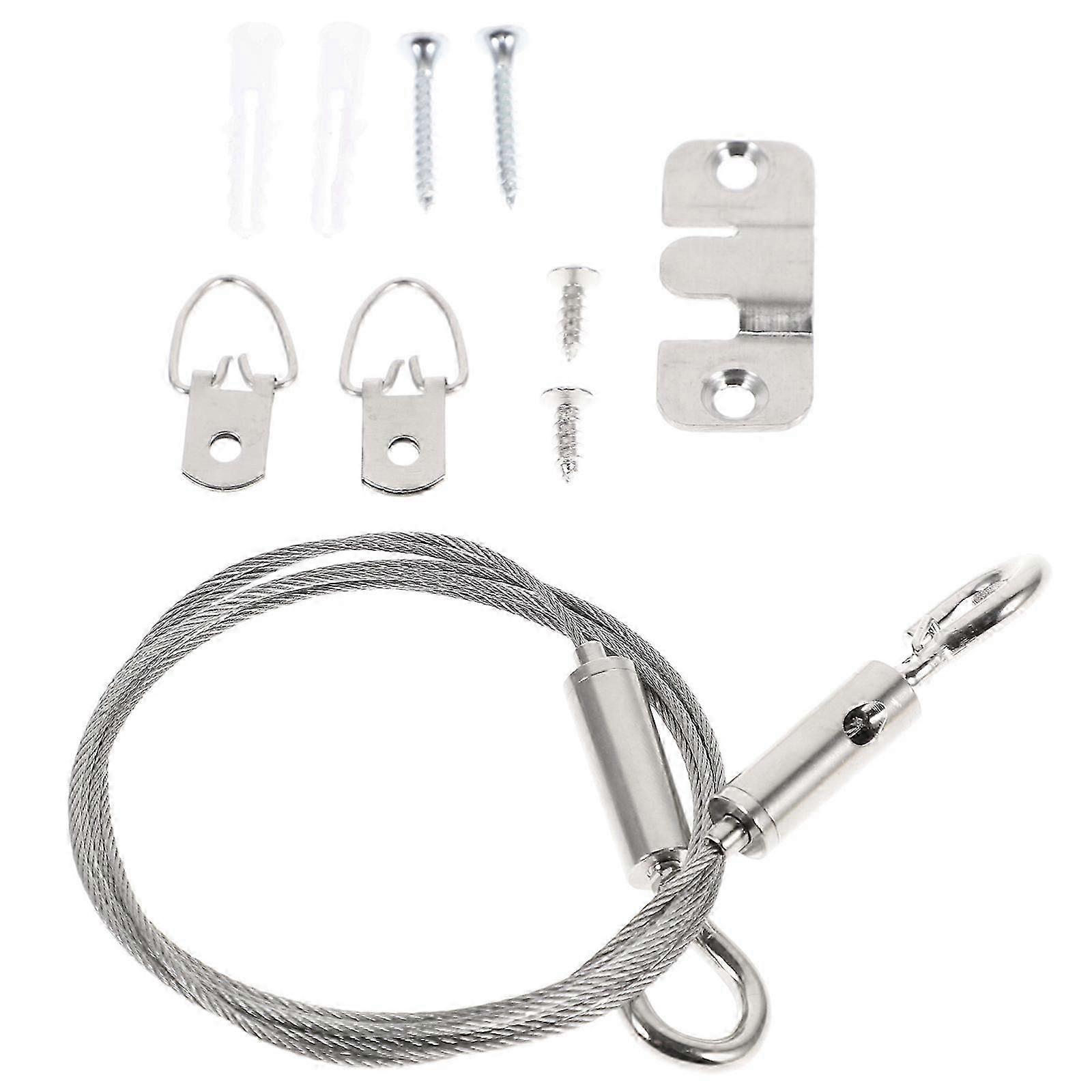 1 Set Picture Hanging Kit Picture Hangers Multipurpose Wire Rope Hanging Hook Kit (1.2M Wire Rope)