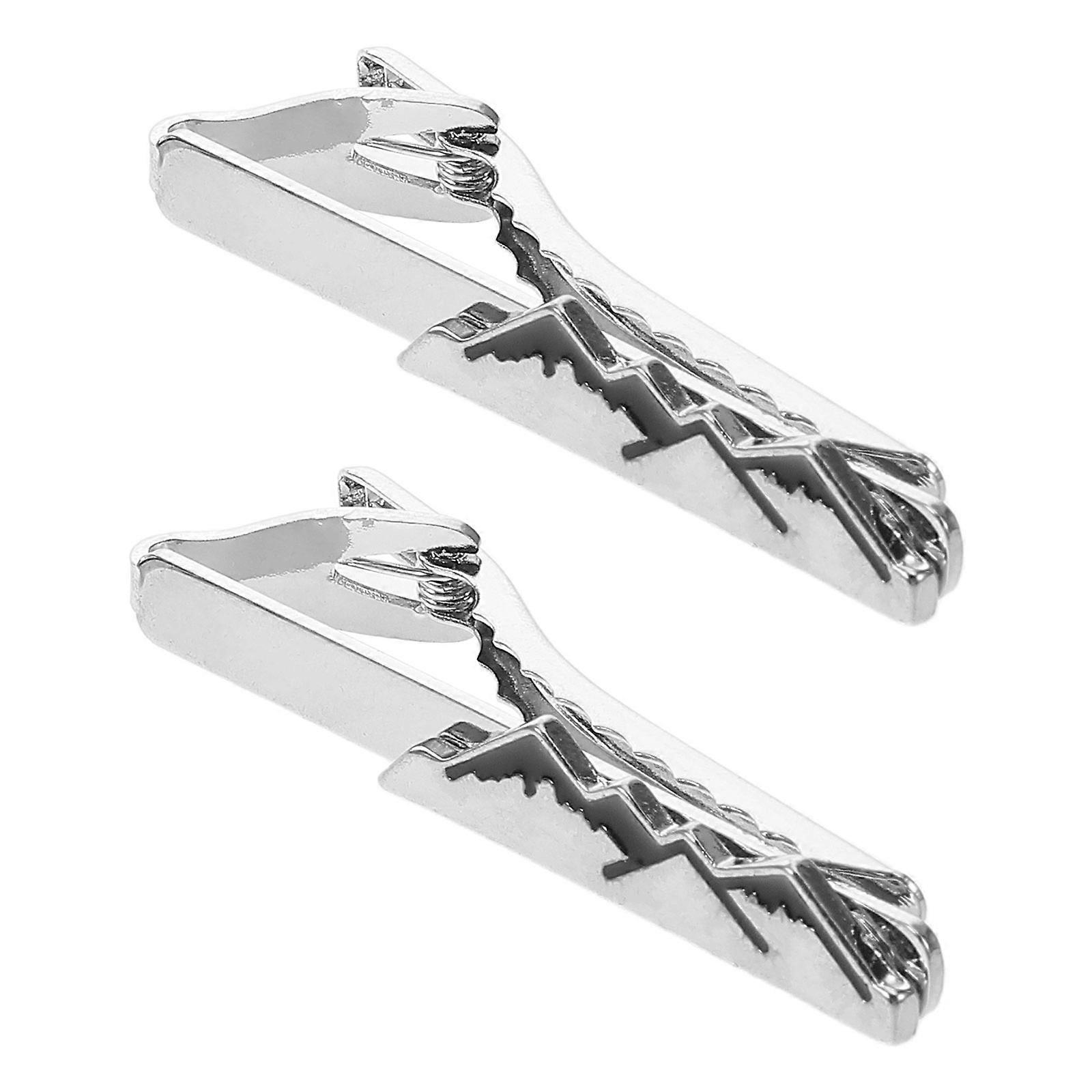2Pcs For Men Business Meetings Rectangular Shape Wedding Gifts Keeps Tie In Place