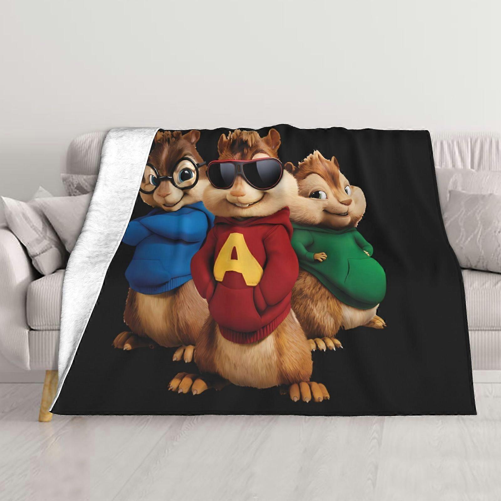 Alvin And The Chipmunks Blanket for Bed, Warm Soft Blanket Plush Cozy Full Size Blanket for Sofa Couch Camping Travel Blanket