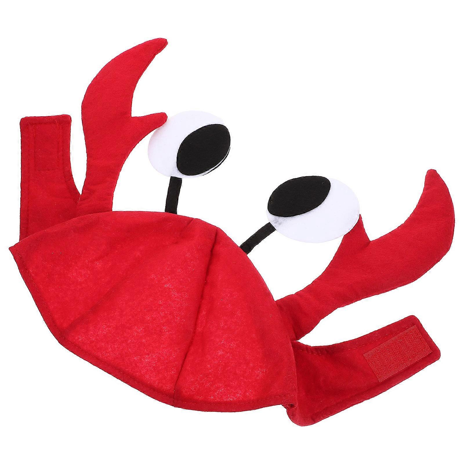 Red Crab Cap Non-Woven Fabric for Decoration 2Pcs Halloween Party Hats