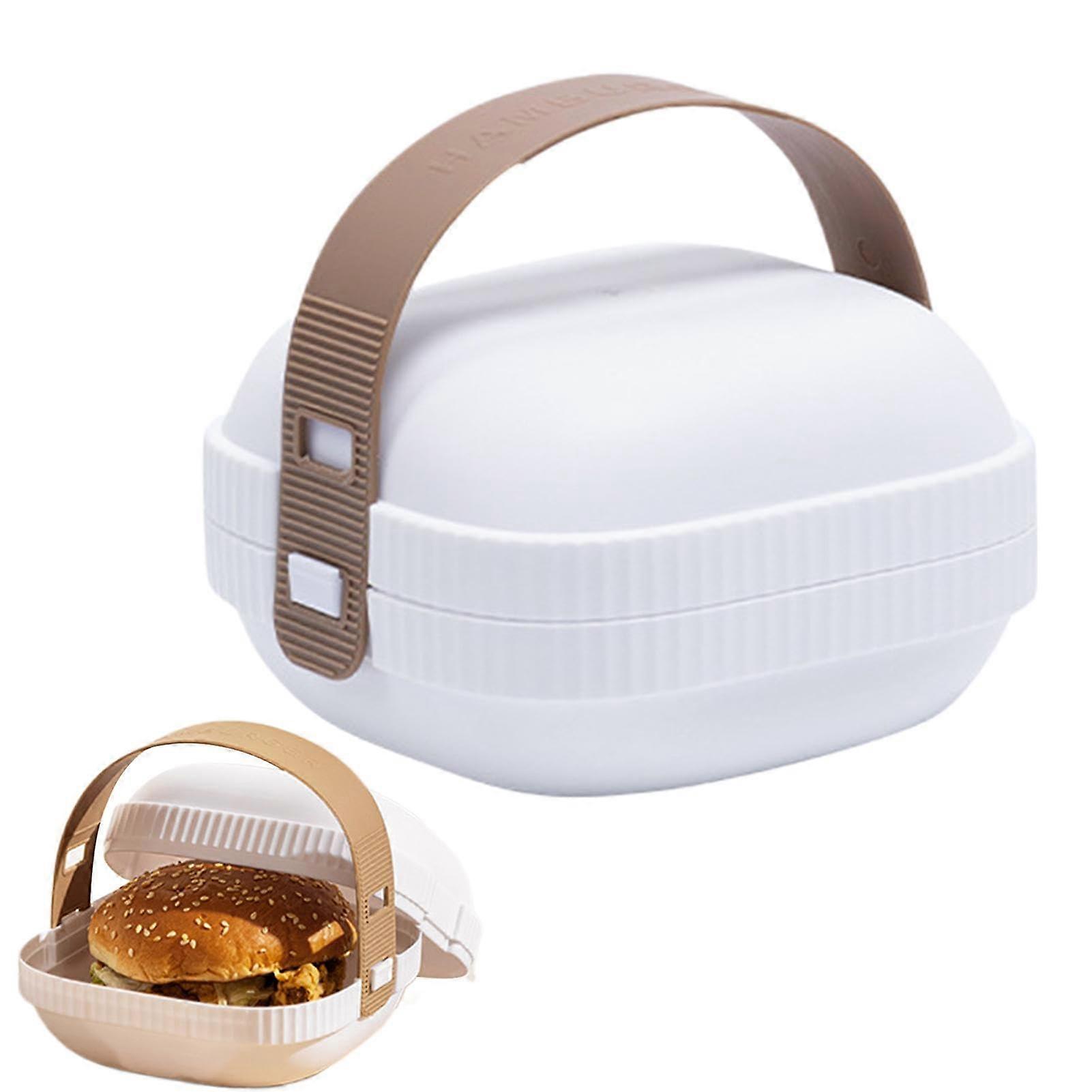 Hamburger Box With Lid, Insulated Hamburger Container For Lunch, Compact Hamburger Storage Box, Hamburger Bun Storage