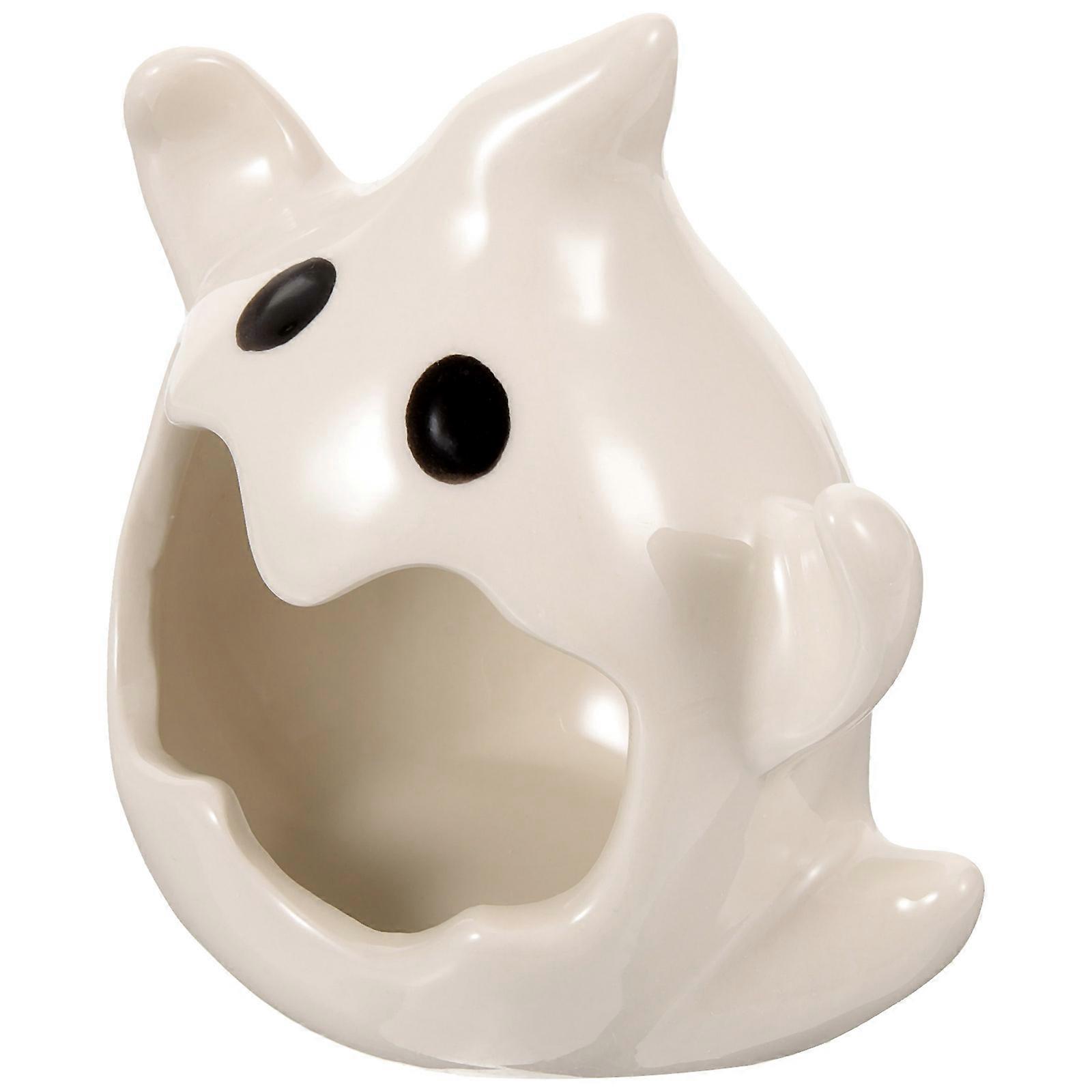 Ghost Shape Ceramic Candle Holder Halloween Candlestick for Home Use 5Pcs