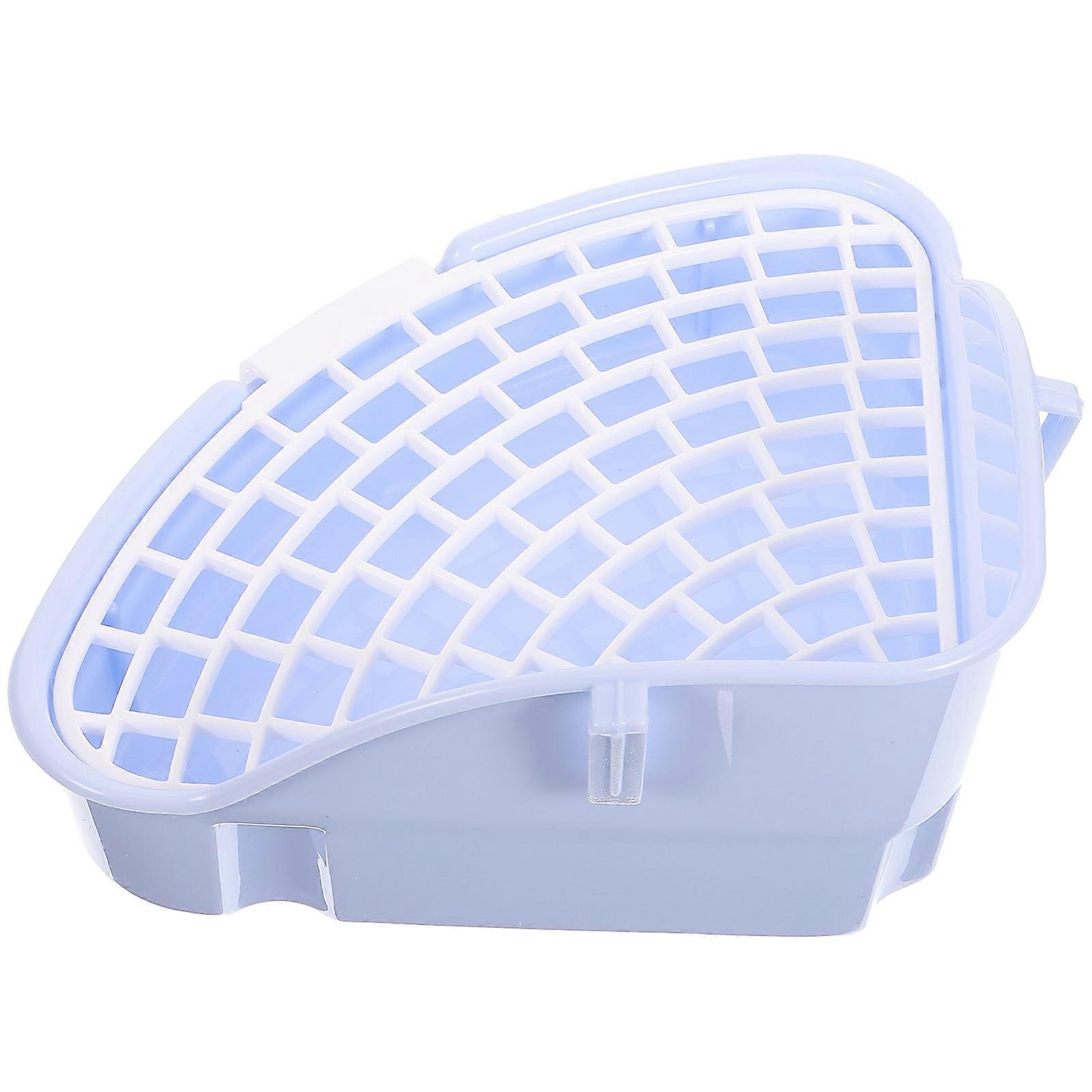 Small Animals Litter Box Rabbit Triangle Potty Trainer Indoor Pet Use Sky-Blue 24.00X18.00X11.00CM Prevent Splashing 1Set