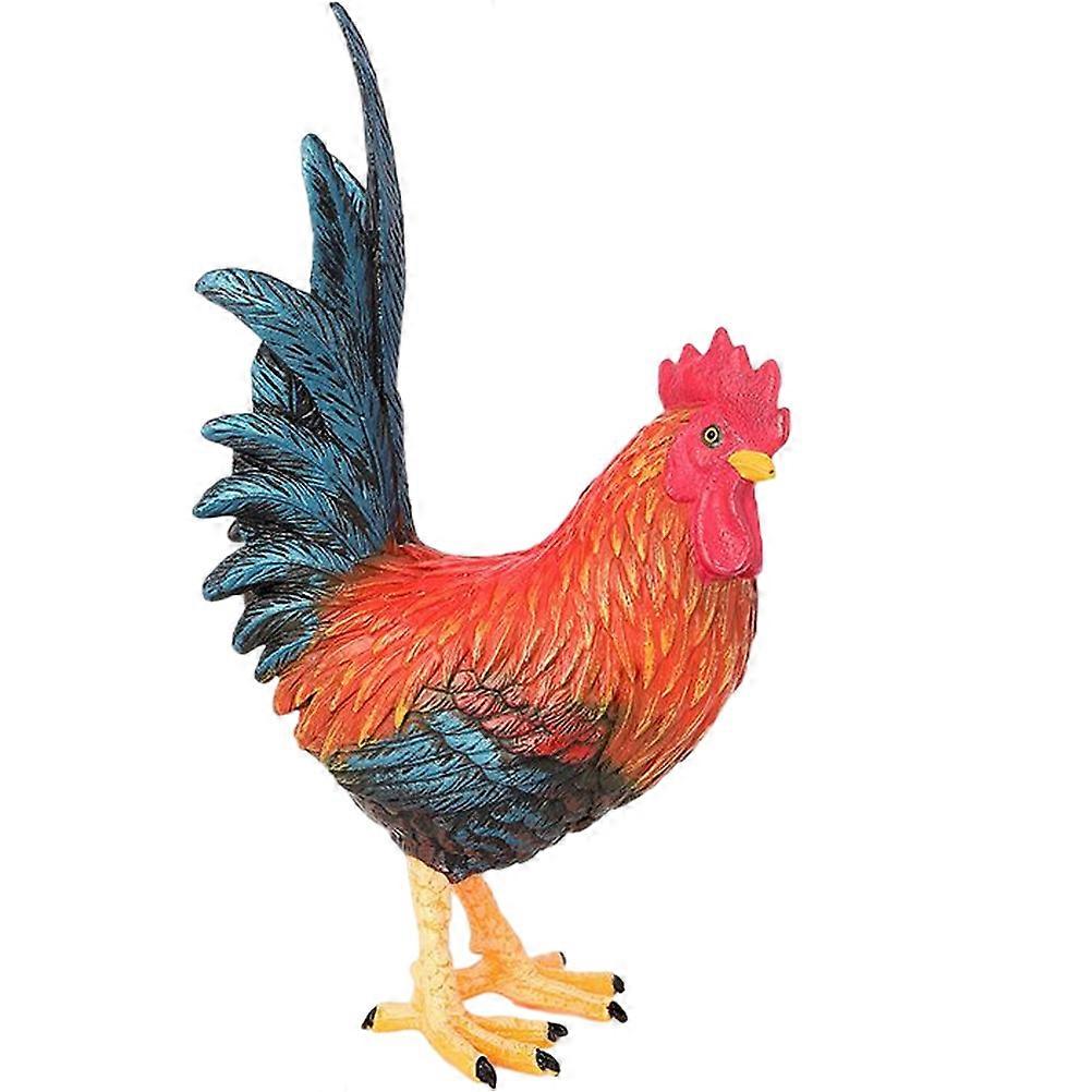 Vivid Rooster Shape 2Pcs Simulation Rooster Model Farm-themed Parties Teaching Aid 6.7X3.9X4.7In Decorative