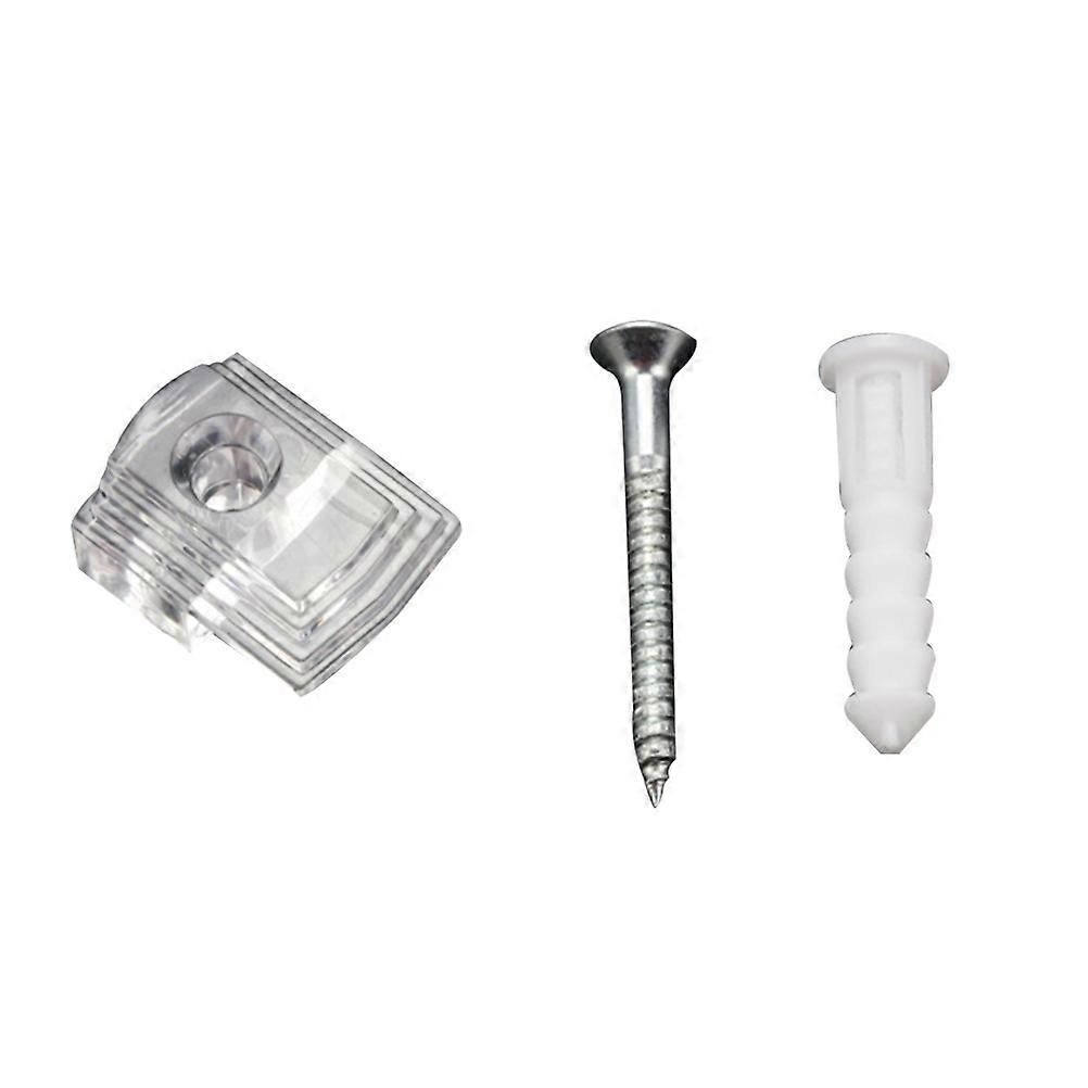 Mirror Holder Clips for Wall Attachment Clear Plastic 48Pcs Hanging Kit