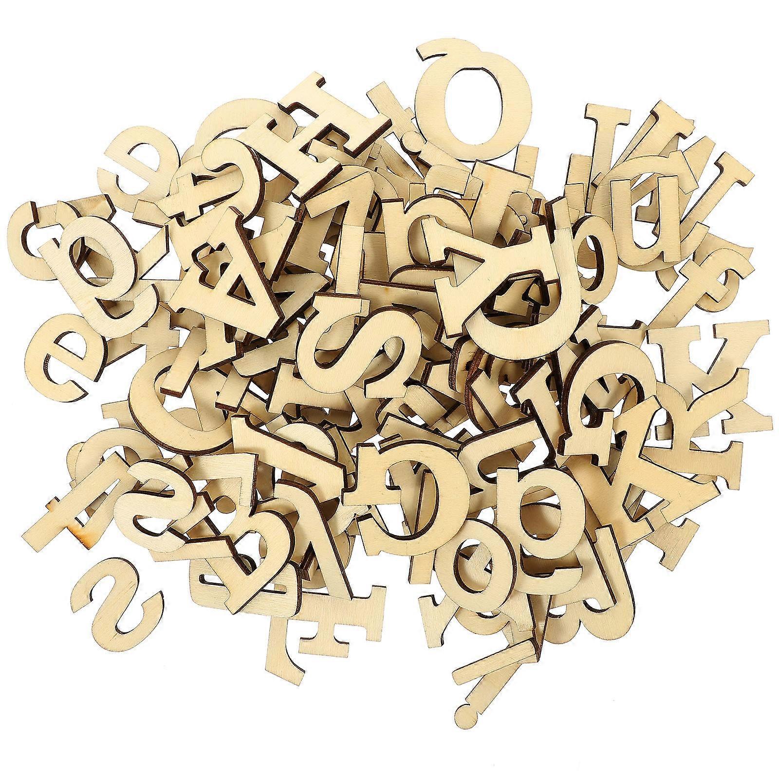 Wooden Letters Numbers DIY Projects Home Decor 4x4cm 124Pcs Set