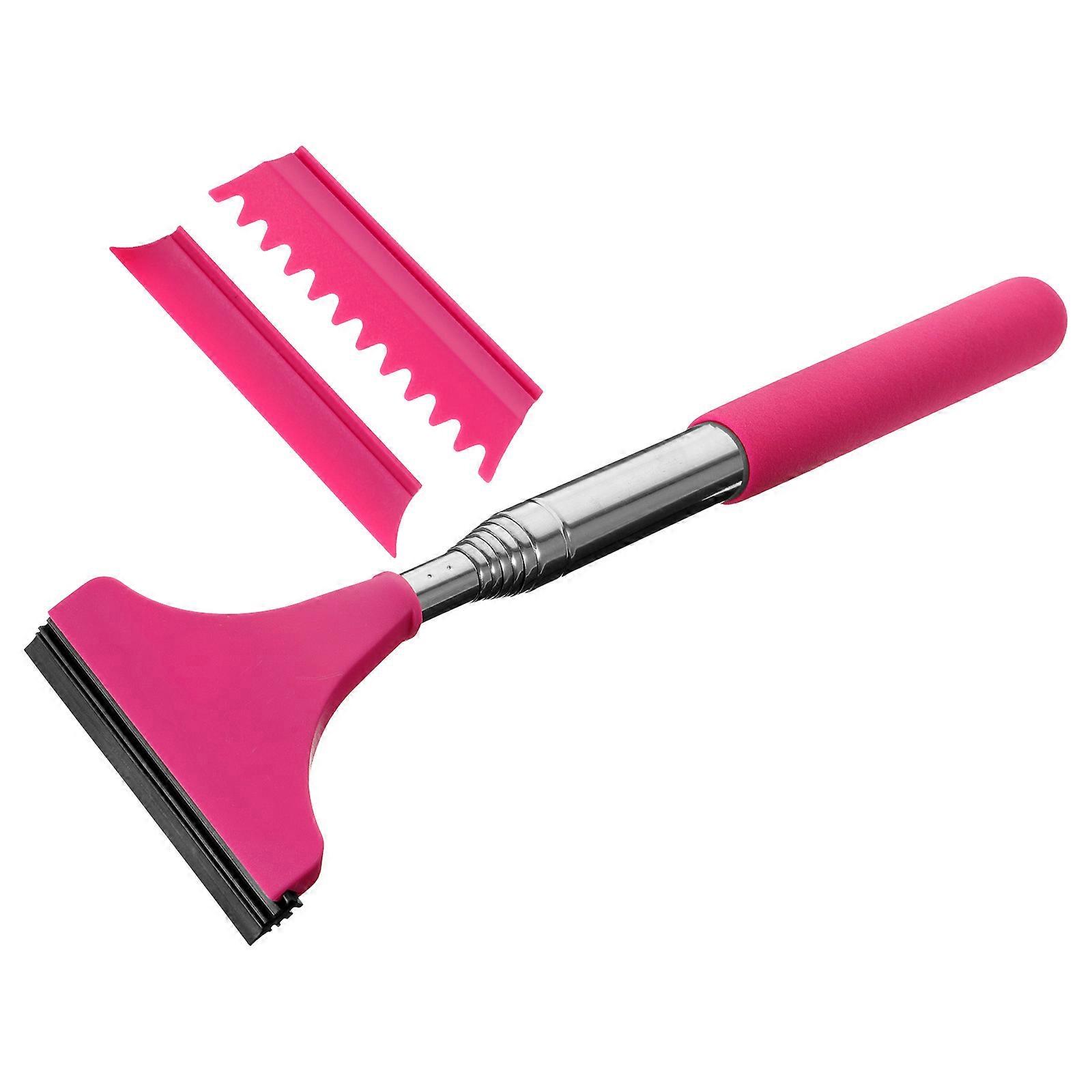 3Pcs Car Window Squeegee Telescopic Design For Car Rearview Mirrors Water Removal Tool Portable Adjustable Pink