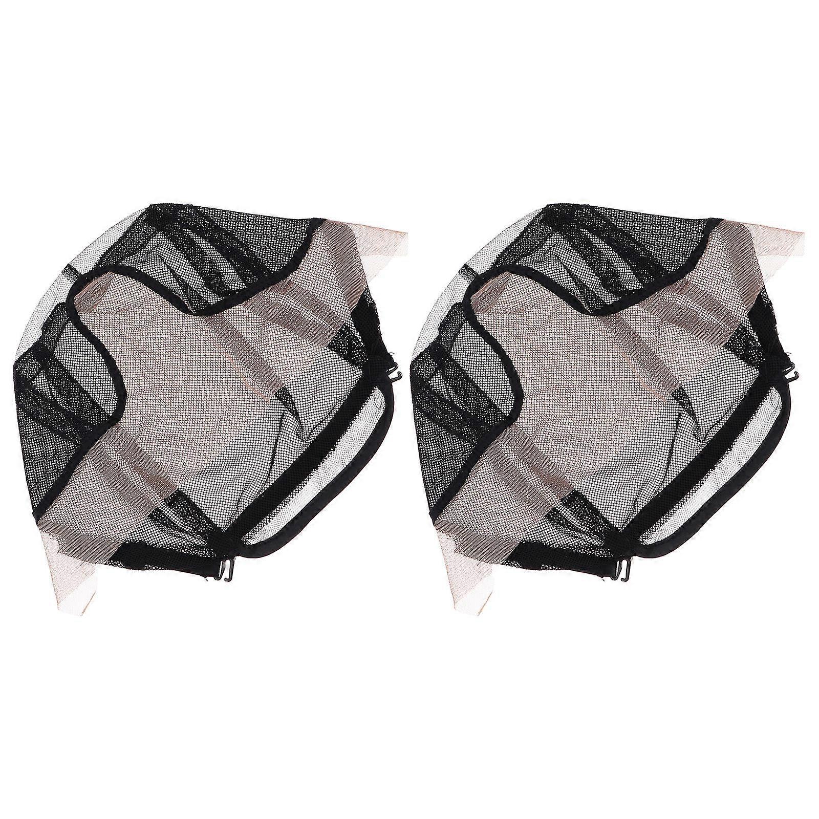 Elastic Mesh Wig Hats for Hair Care 4Pcs Black Breathable Caps