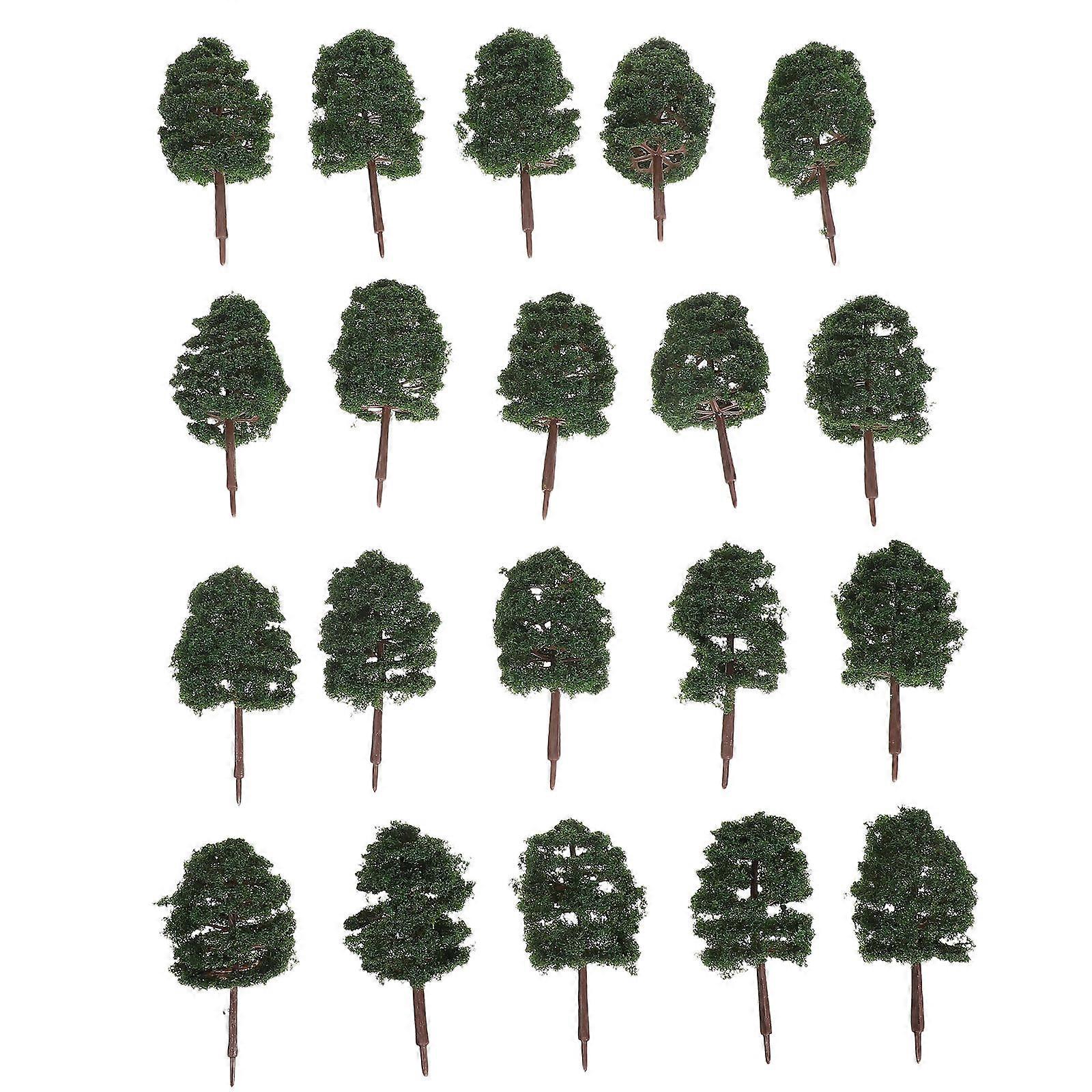 Scale Model Trees for Train Layouts 40Pcs Green Plastic Miniature Set