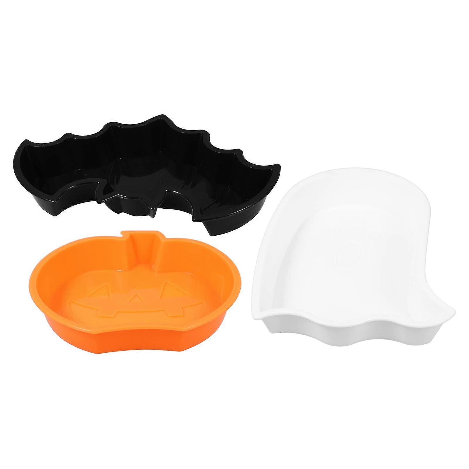 Halloween Dessert Snack Plate 12Pcs Ghost Shape Storage Solution Suitable For Home Hotel Use Easy To Clean Assorted Color