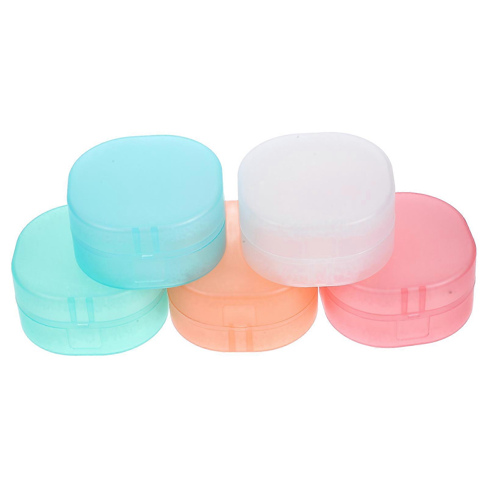 Leakproof Travel Soap Box 5Pcs Round Soap Dishes Storage Holder Easy To Clean