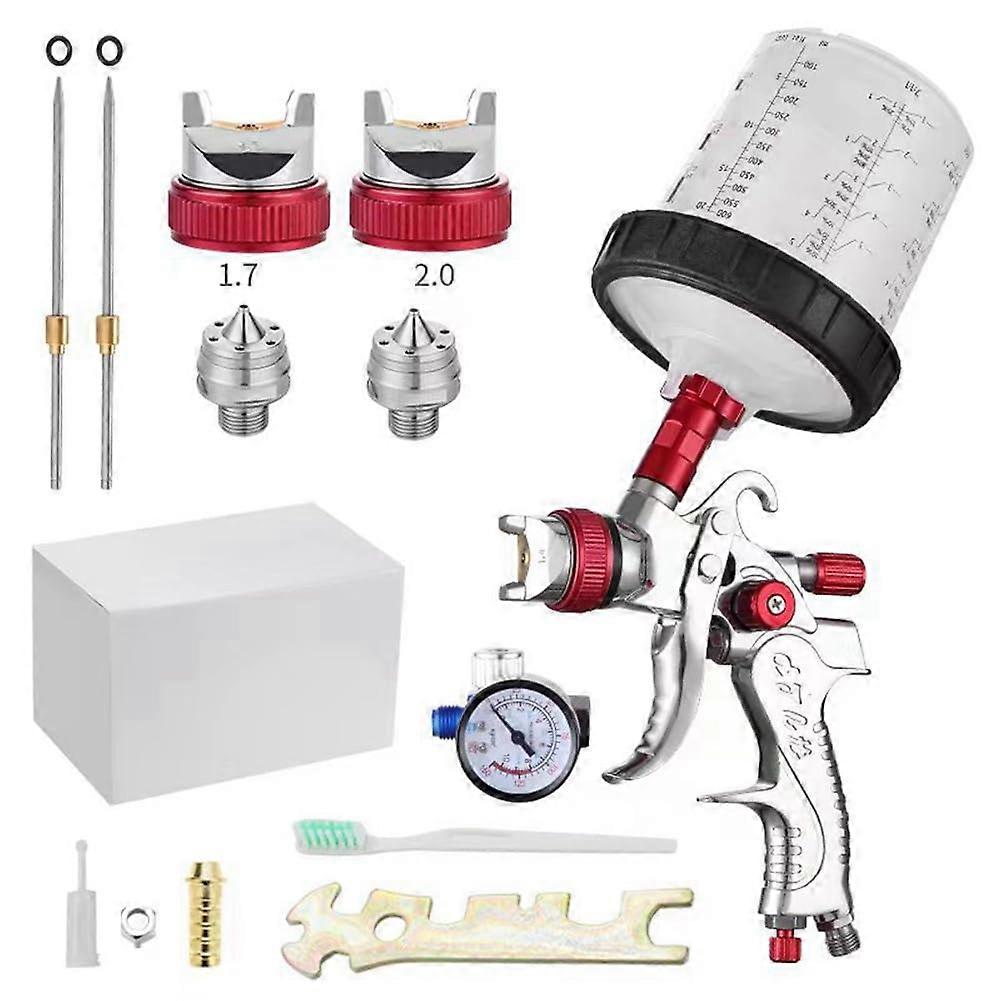 Airbrush Car Paint Pneumatic Spray Tool With Upper And Lower Cups For Sheet Metal Atomization