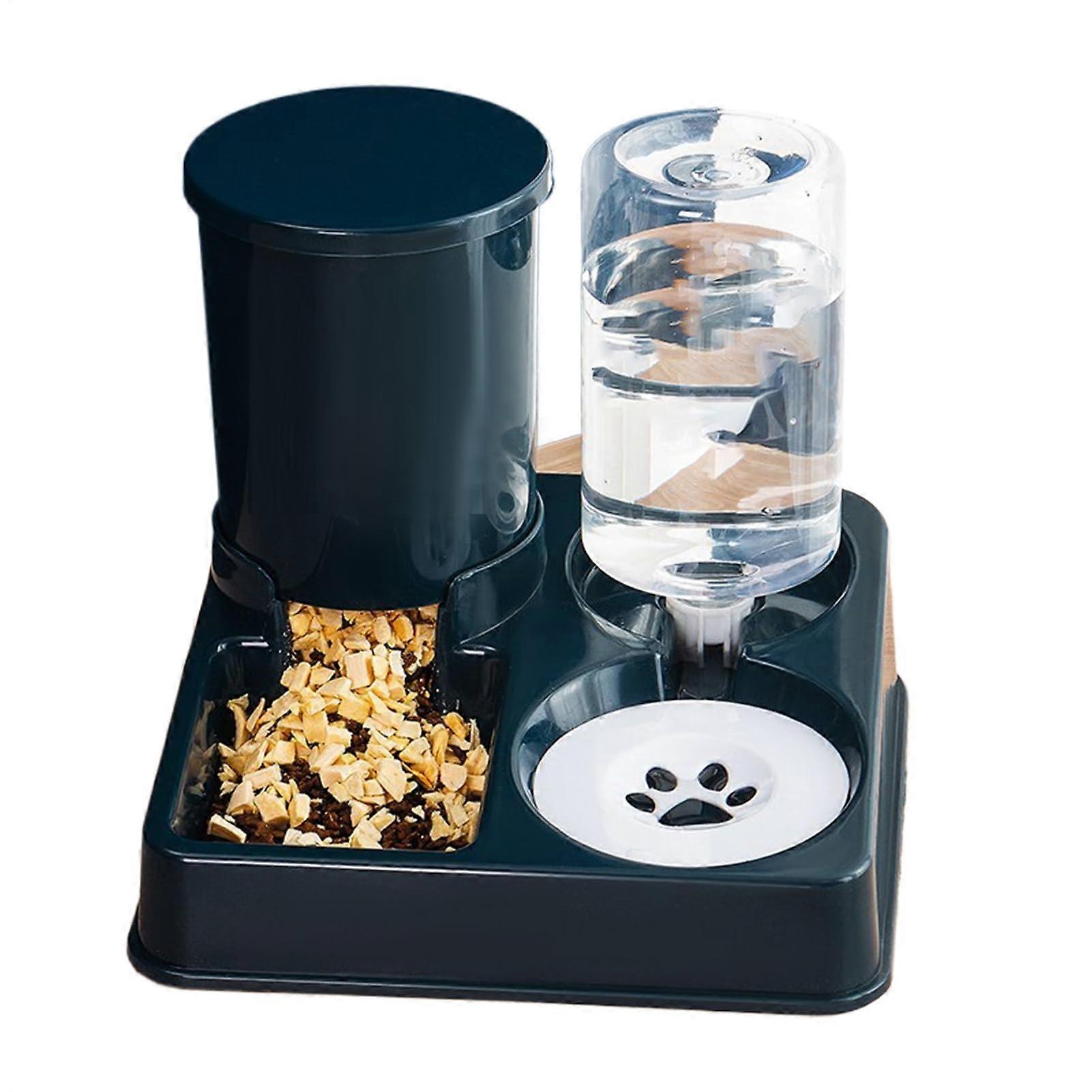 Cat Feeder and Water Dispenser - 2 in 1 Non-Slip Portable Pet Bowl for Cats and Dogs, Detachable Automatic Feeding System