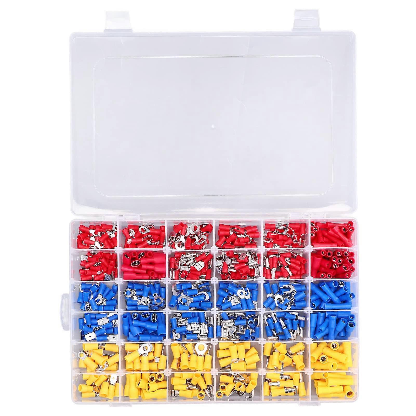 Crimping Terminals Set 540 Pcs Insulated Ring Terminals, Electrical Wire Crimp Connectors, Shrink Tubing