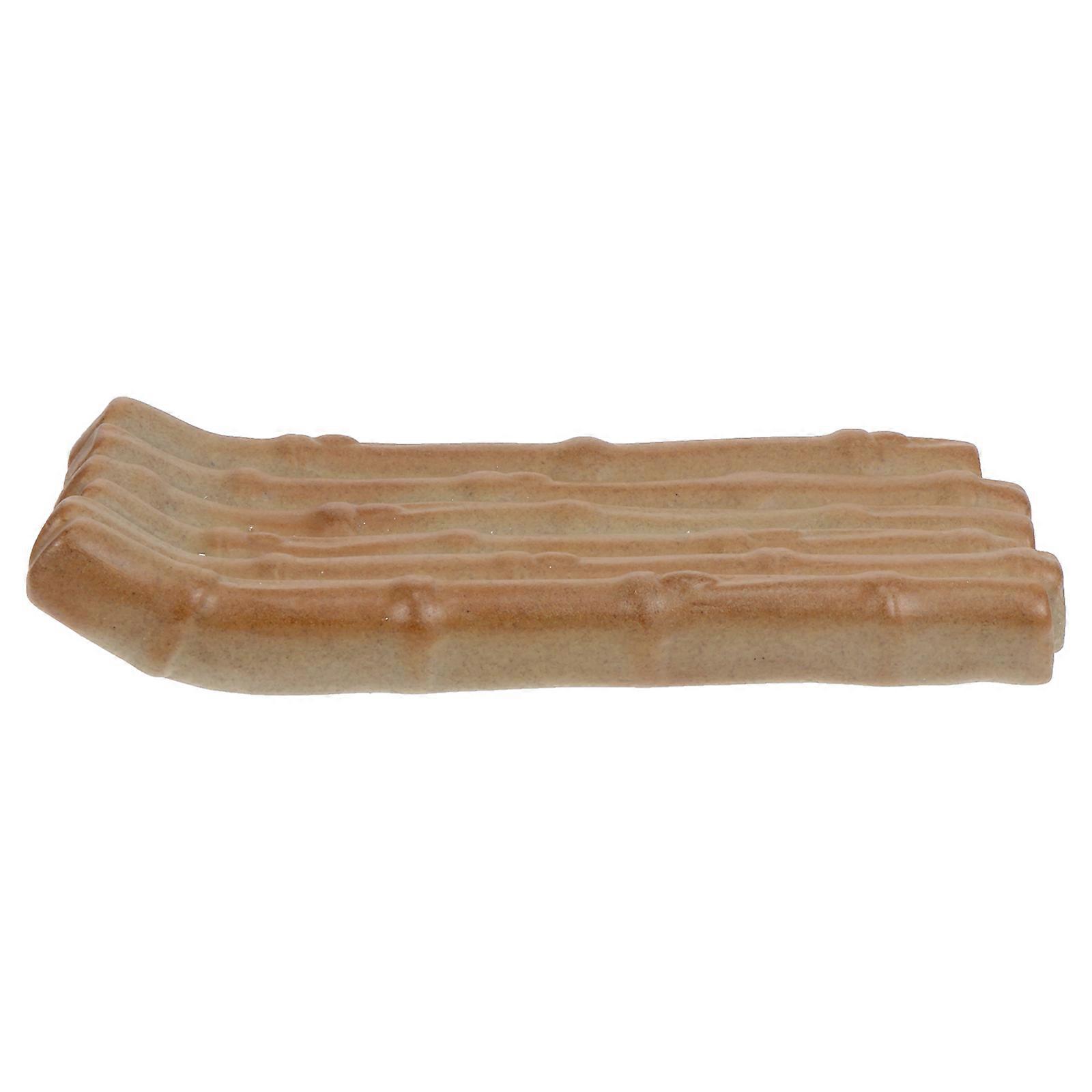 2Pcs Ceramic Flower Pot Tray for Home Use Brown Practical Pot Saucer