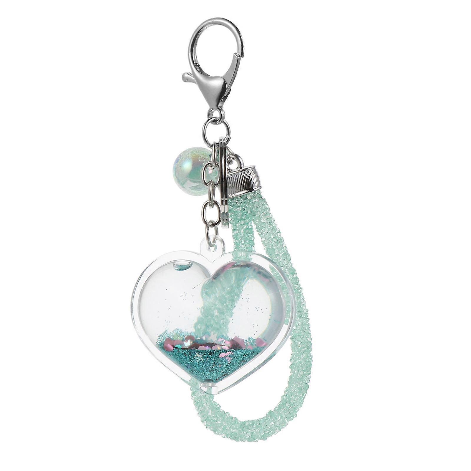 Stylish Key Chain Heart Shape for Decor 2Sets Green Heart Bag Pendant