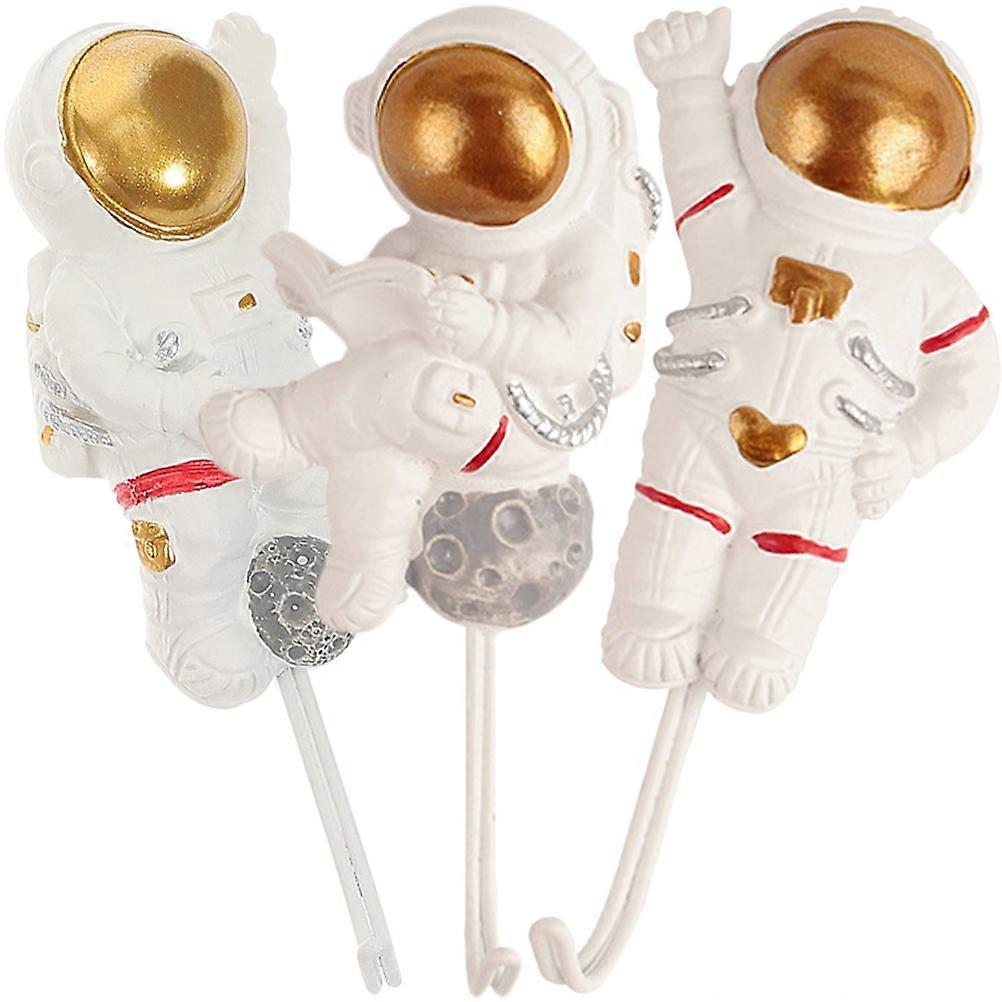 Unique Towel Hooks Astronaut Shape Synthetic Resin Bathroom Balcony Sundries Organizer 3Pcs
