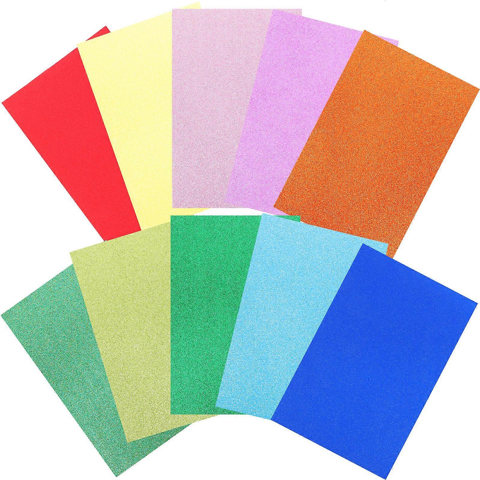 Assorted Color Glitter Cardstock Paper for DIY 50 Sheets A4 Craft Use