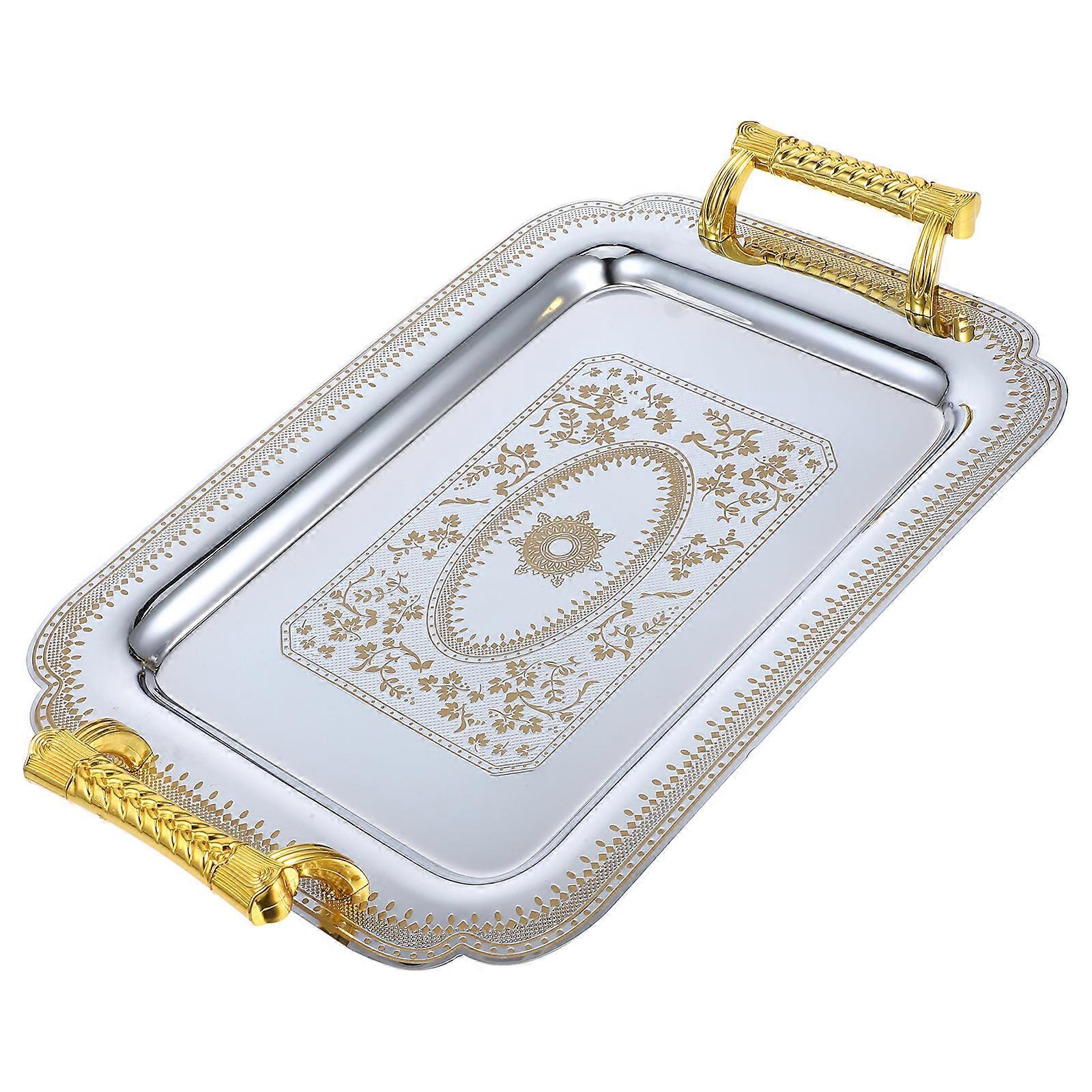 Vintage Double Handles Tray Fruit Tray for Kitchen Use 2Pcs