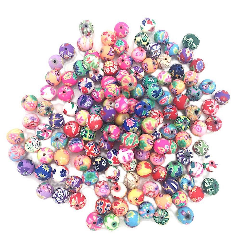 Decorative Clay Spacer Beads for Jewelry Making 100Pcs Assorted Colors