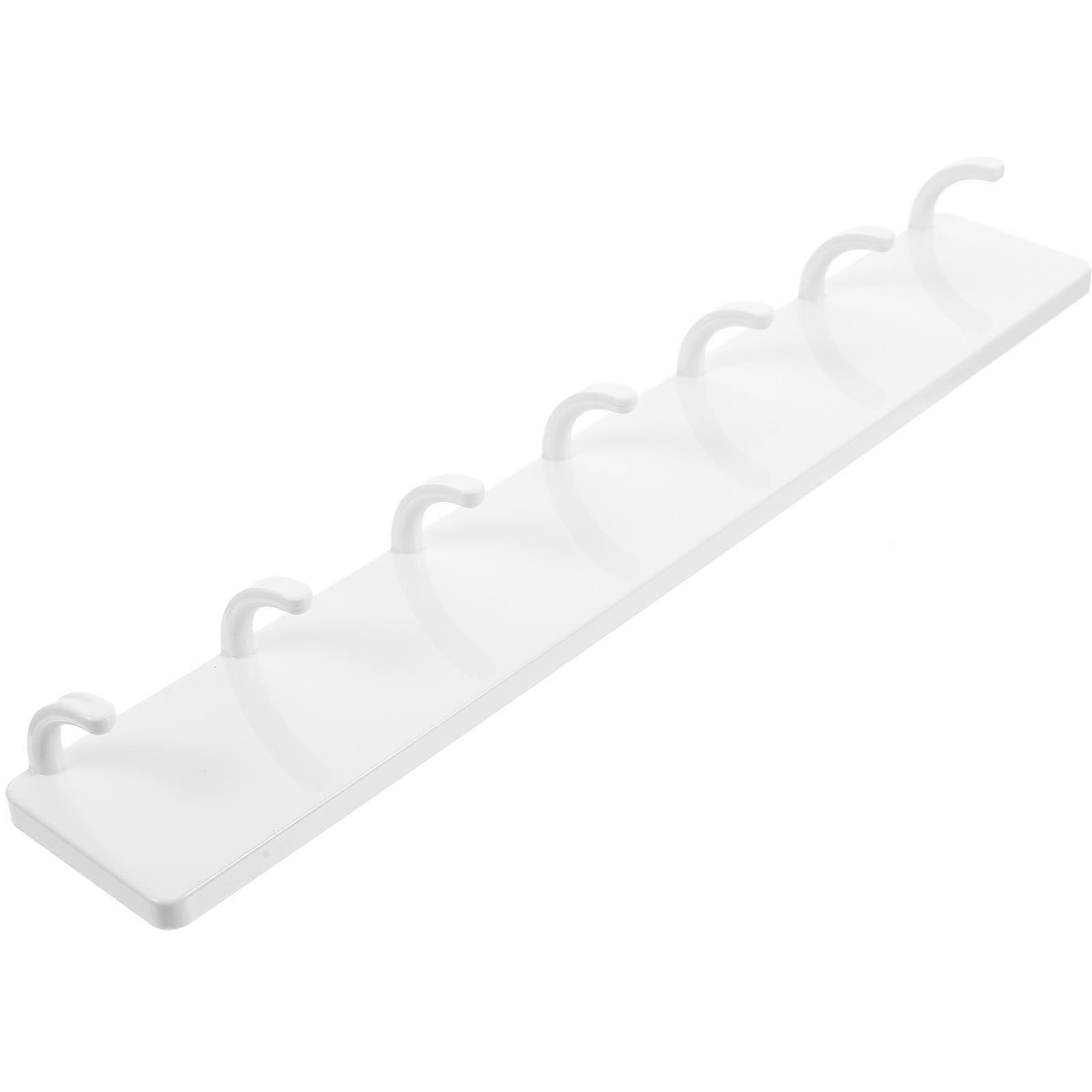 Wall Hook 4Pcs Kitchen Tool 7-Hook Hanging Rack Space-Saving Home Wall-Mounted Design White