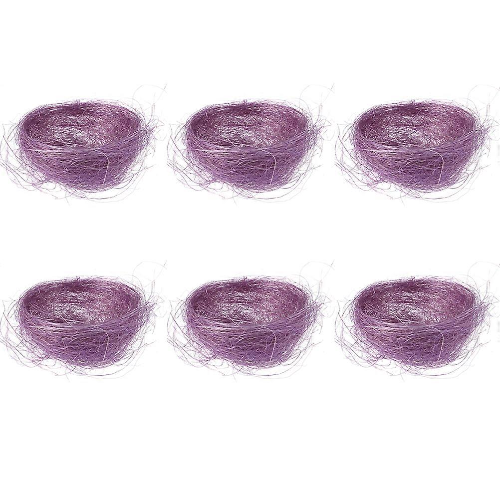 Chicken Coop Decor Purple Simulation Hemp Thread Nest for Decoration 12Pcs