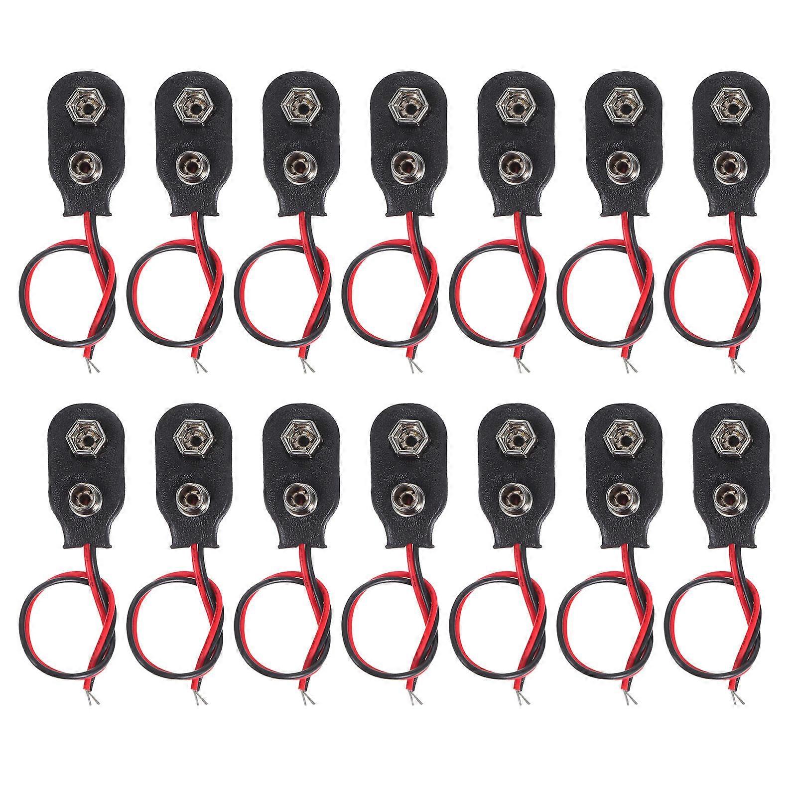 9V Battery Connector I Type Snap Clip Connector 100Pcs with Cable for Devices