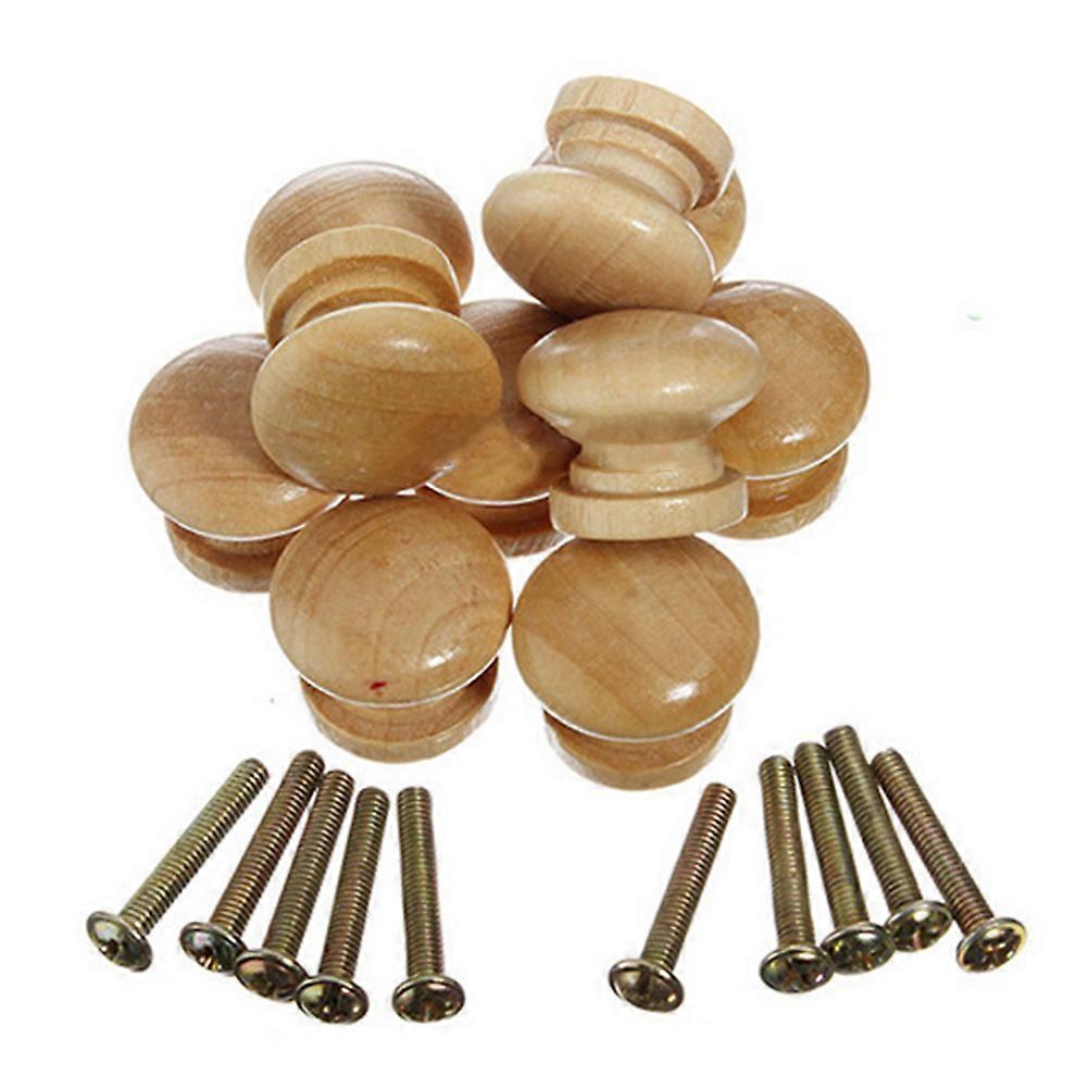 Wood Door Knobs Cabinet Pull Handle with Screws for Home Use 90Pcs