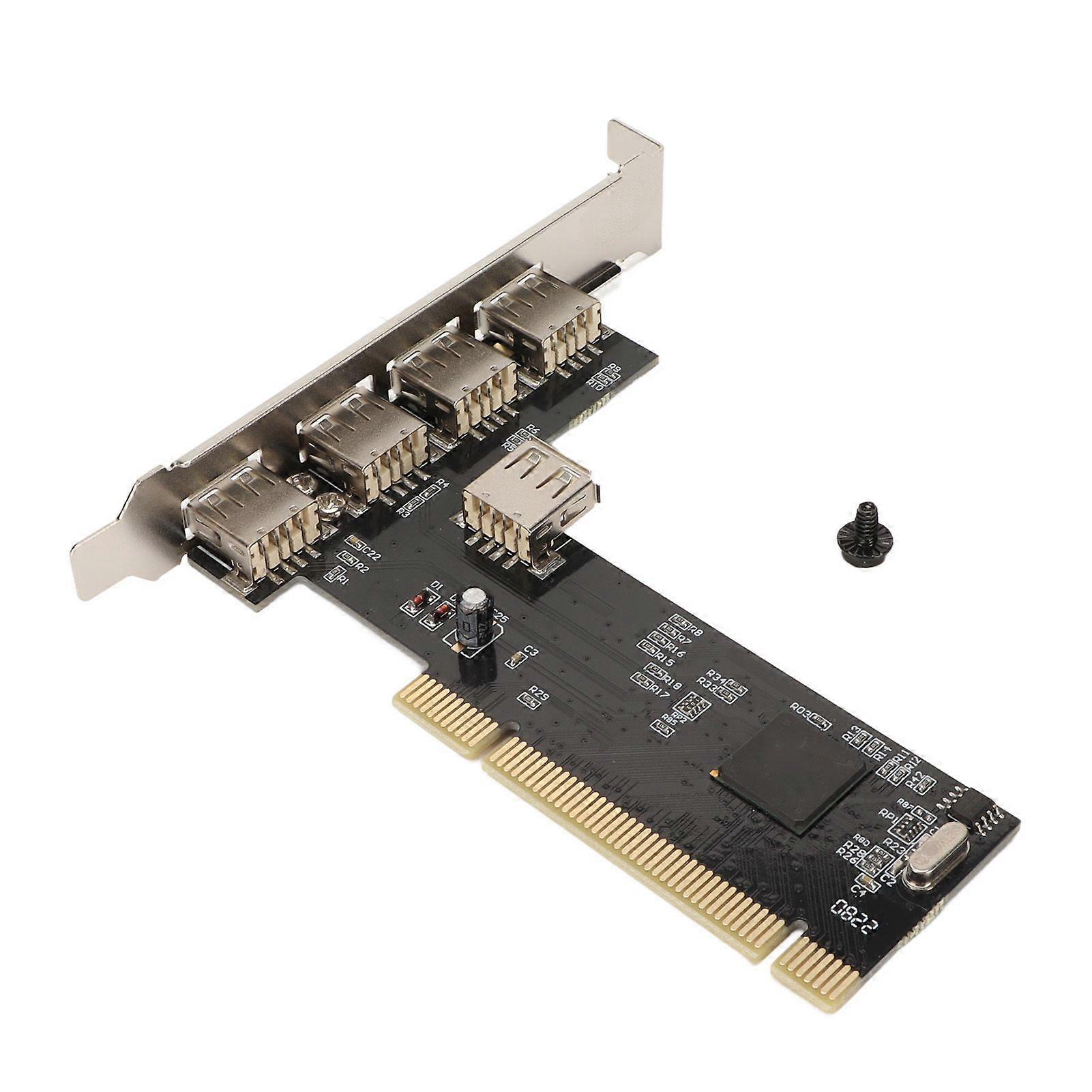 PCI zu USB 2.0 Interne Erweiterungskarte 5 Port 480Mbps Plug and Play 4 Externe 1 Interne PCI-Erweiterung zu USB Adapter Hub