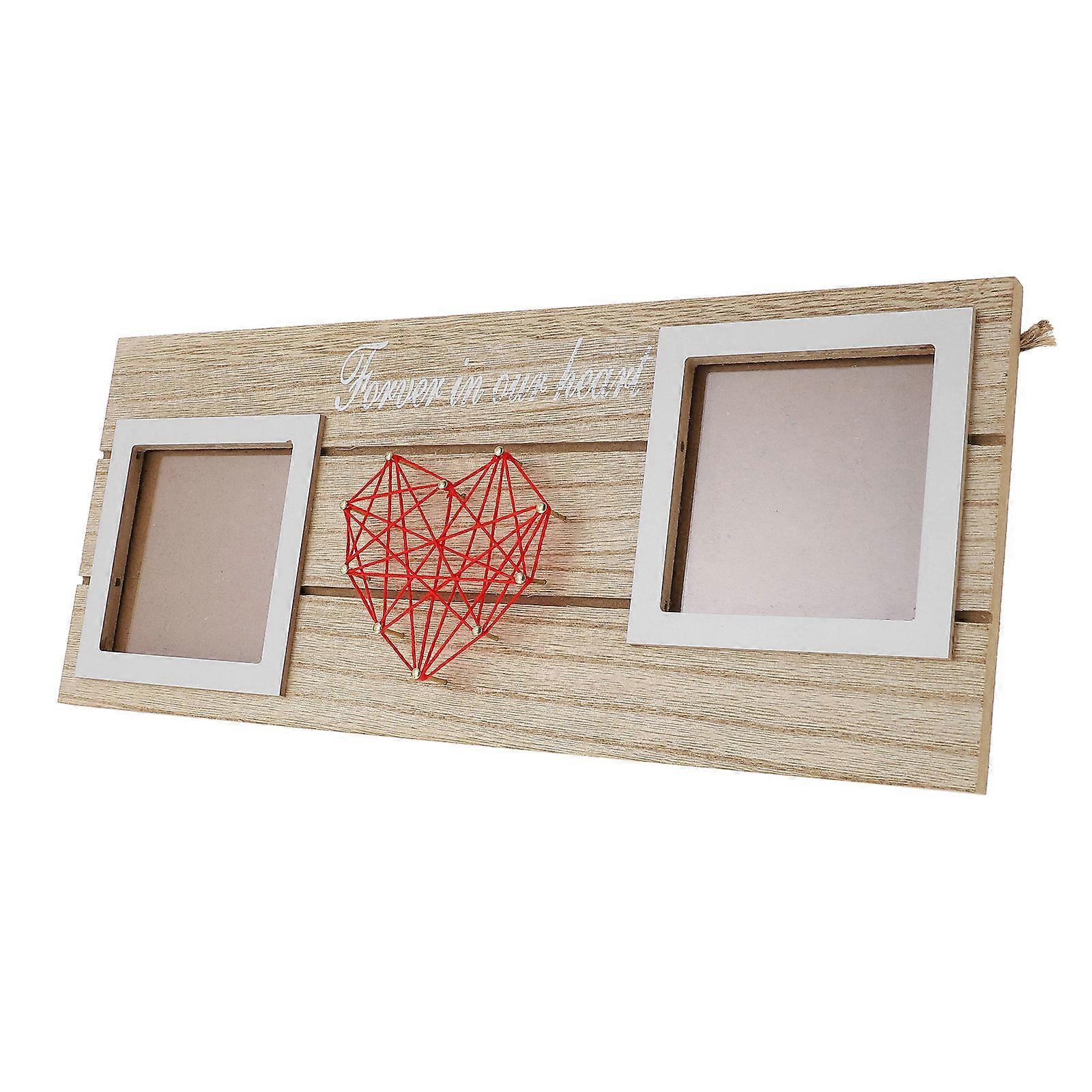 DIY Mom Picture Frame Heart Shape with 4Sets Picture Display Tool