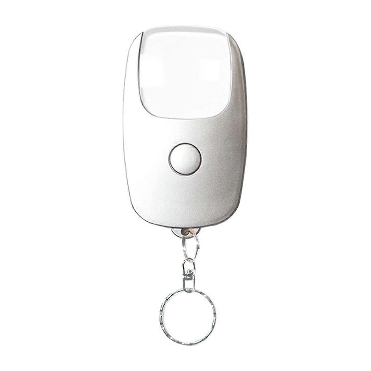 USB Rechargeable Glass Loupe Lens Handheld Keychain Magnifier Silver