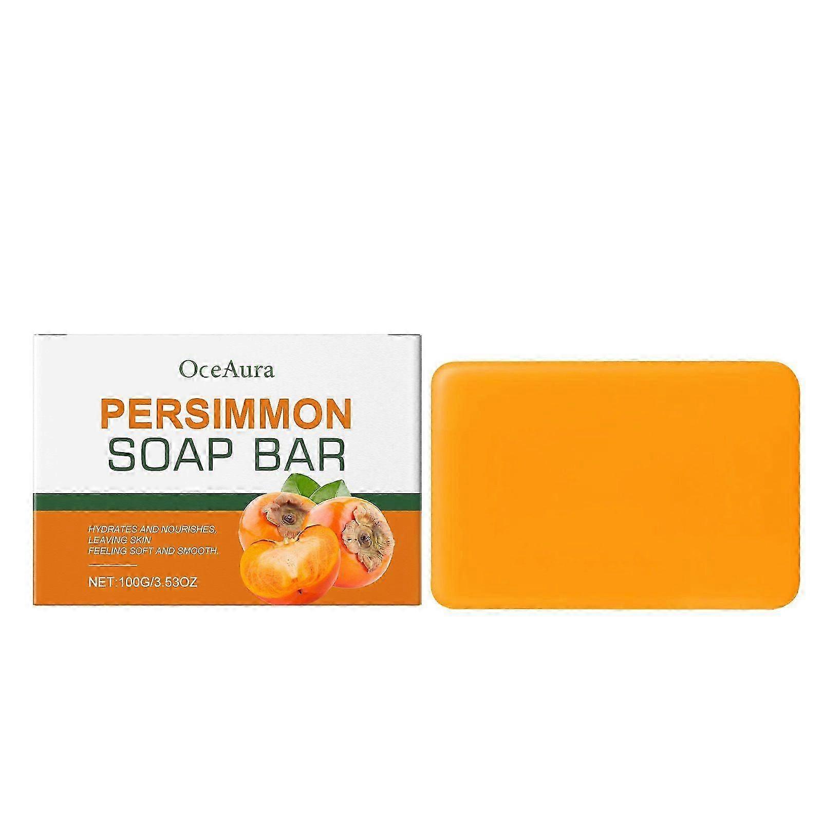 Persimmon Soap Bar for Old People Smell, Natural Body Odor Control Bar Soap for Men & Women Deodorizing, Eliminating Strong Smell Odor Deeply Cleansin