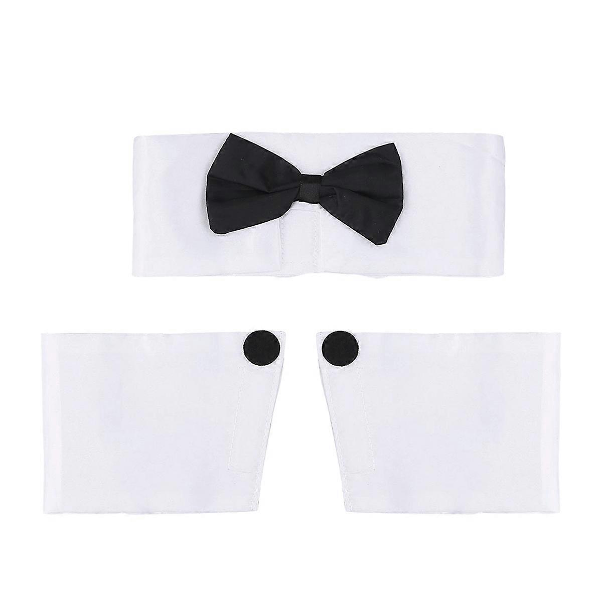 Stripper Clothes for Men Collar Bow Tie and Cuff Set for Men