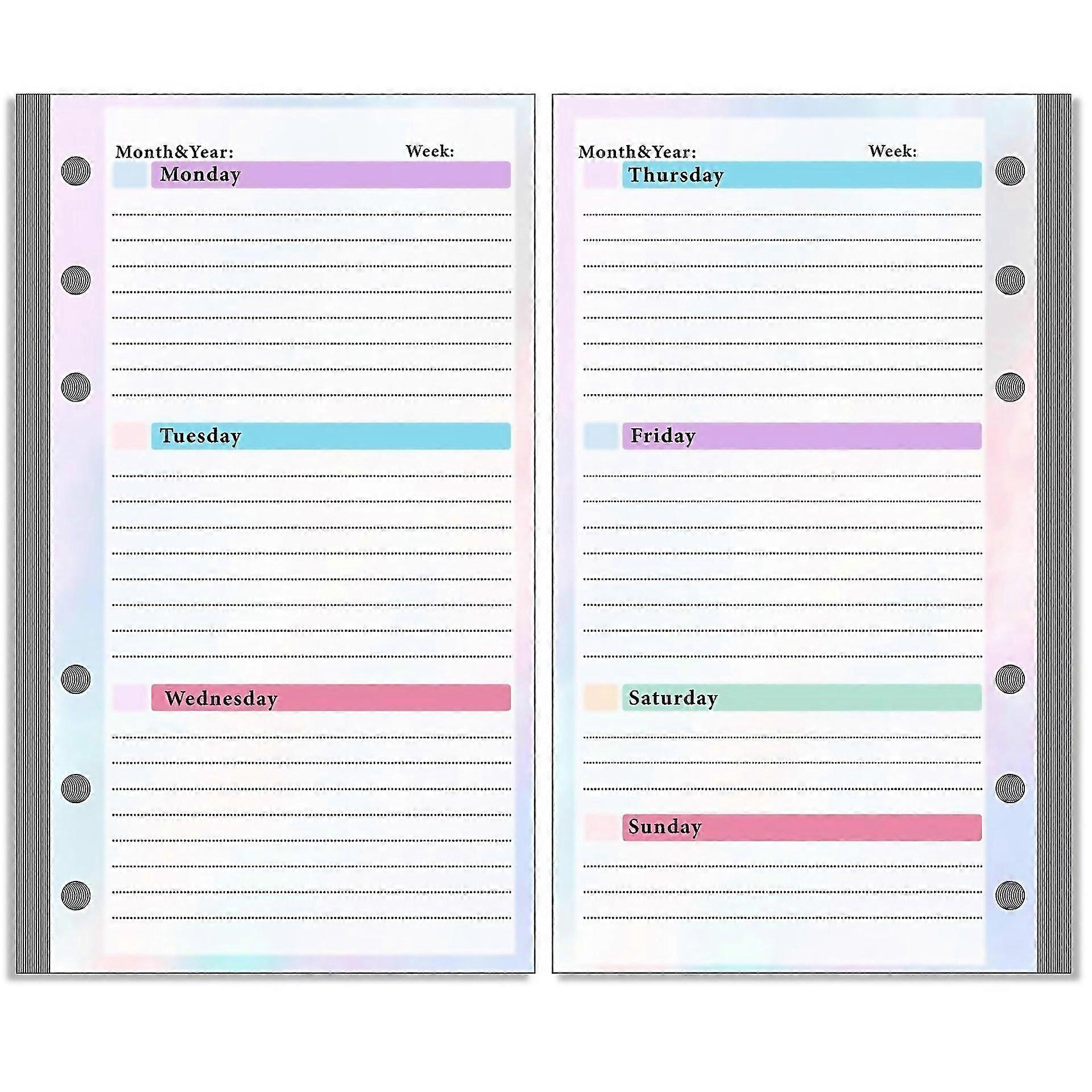 For A6 6 Hole Budget Book Looseleaf Core Handbook Insertspec Weekly Plan 108 Sheets